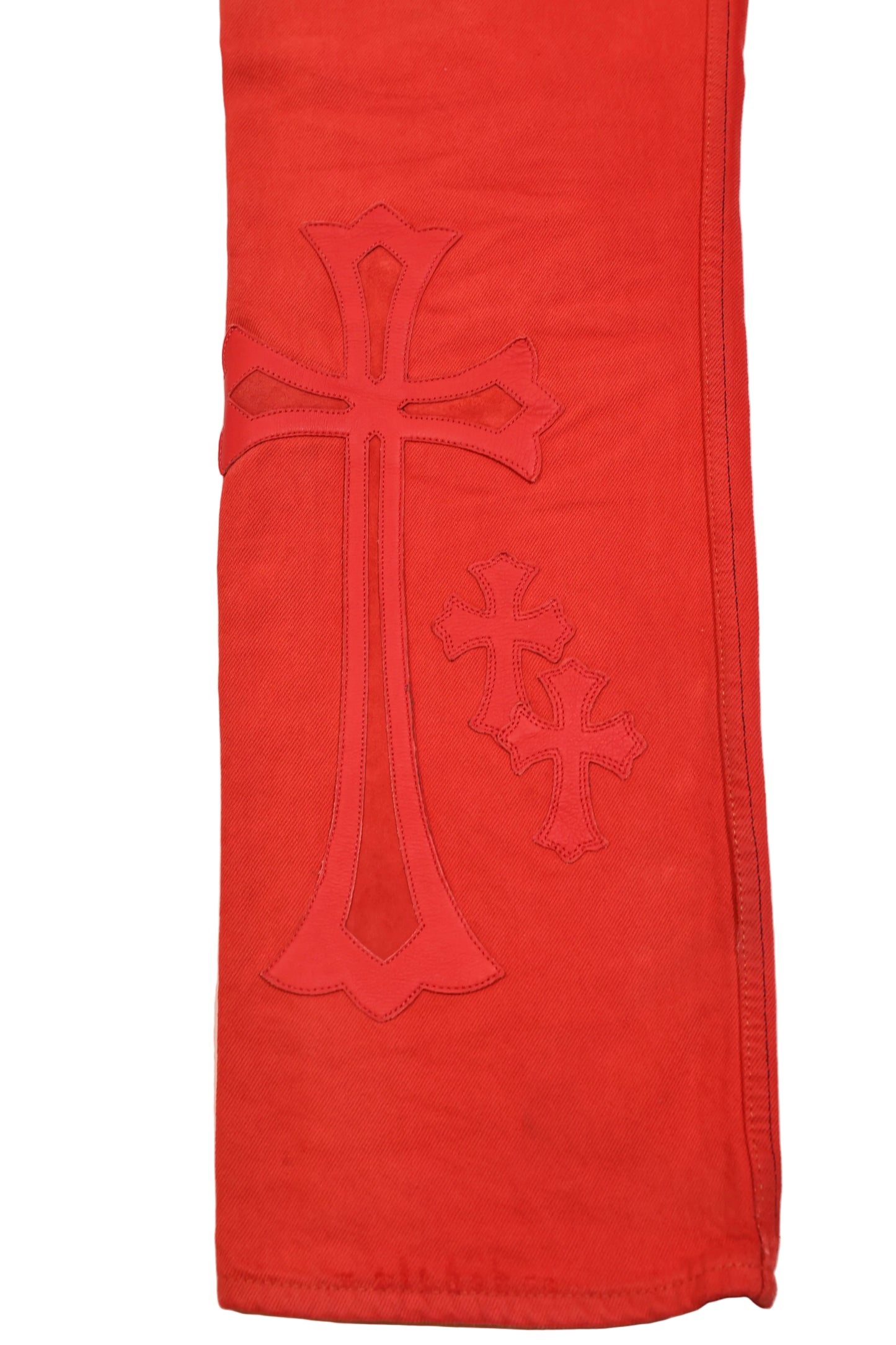 Chrome Hearts Red Cross Patch Paris Levi Jeans