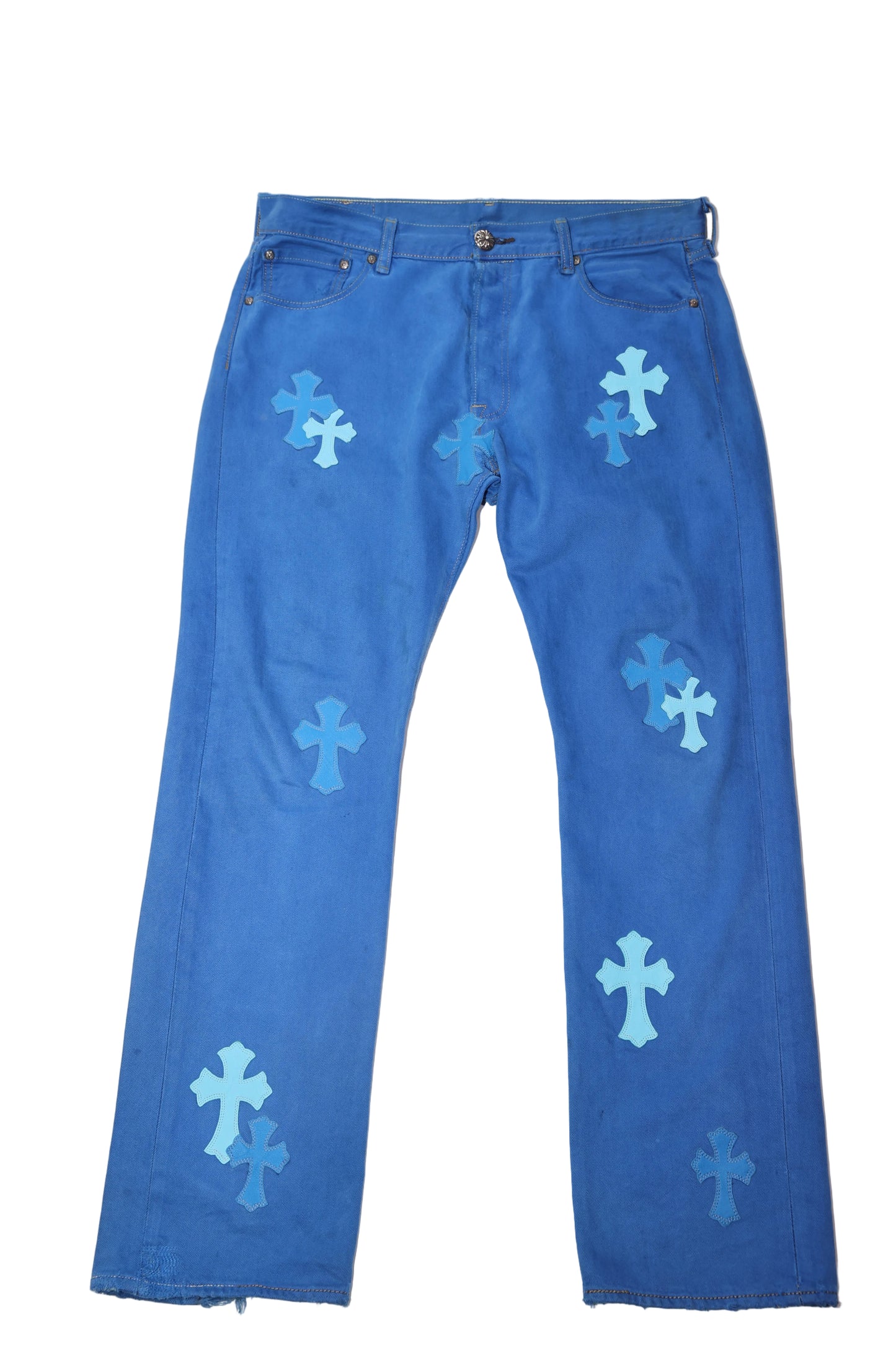 ($18,900) Chrome Hearts Blue Cross Patch London Levi Jeans