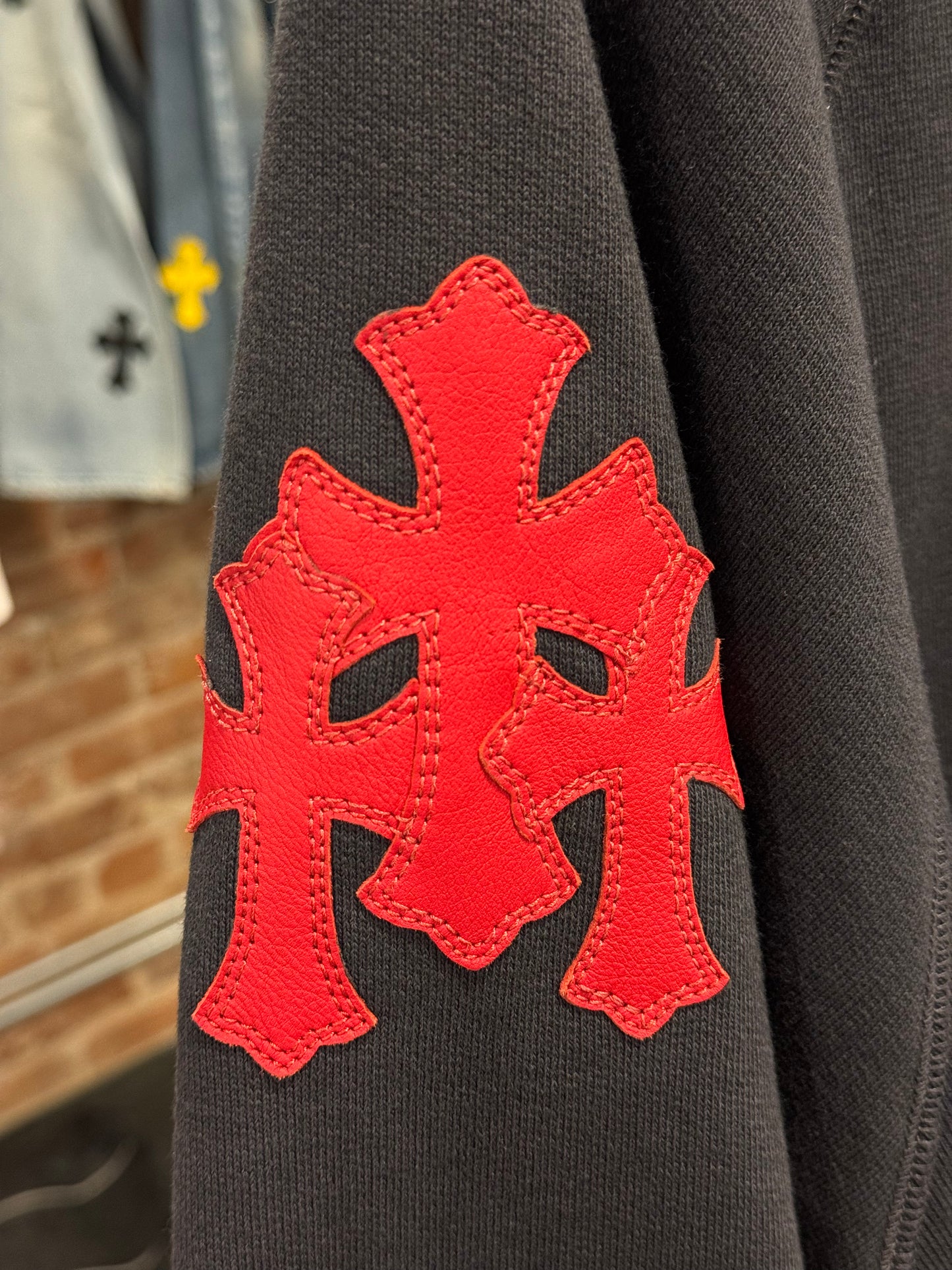 Chrome Hearts Triple Red Cross Paper Jam Crewneck