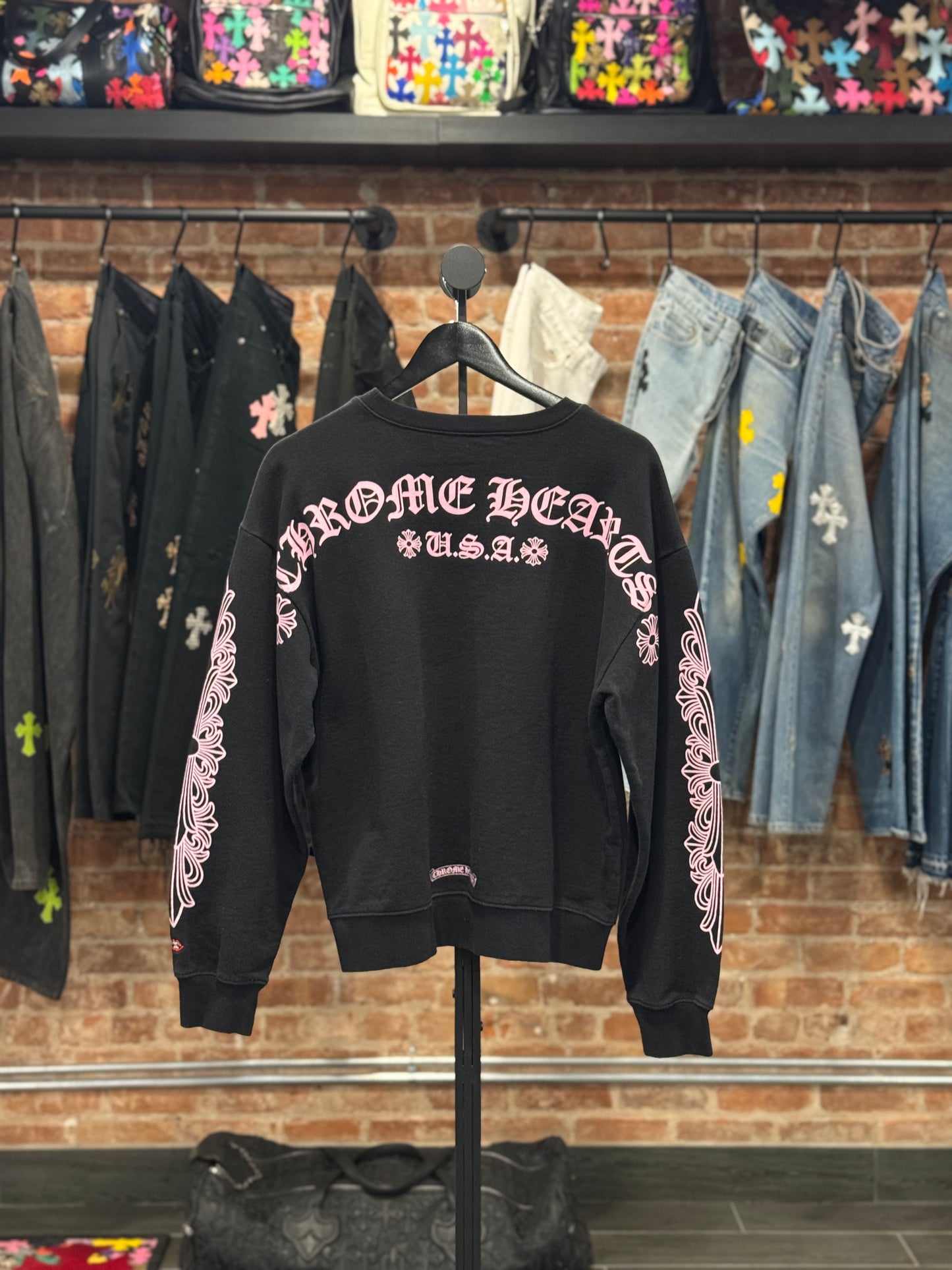 Chrome Hearts Matty Boy Pink Floral Crewneck