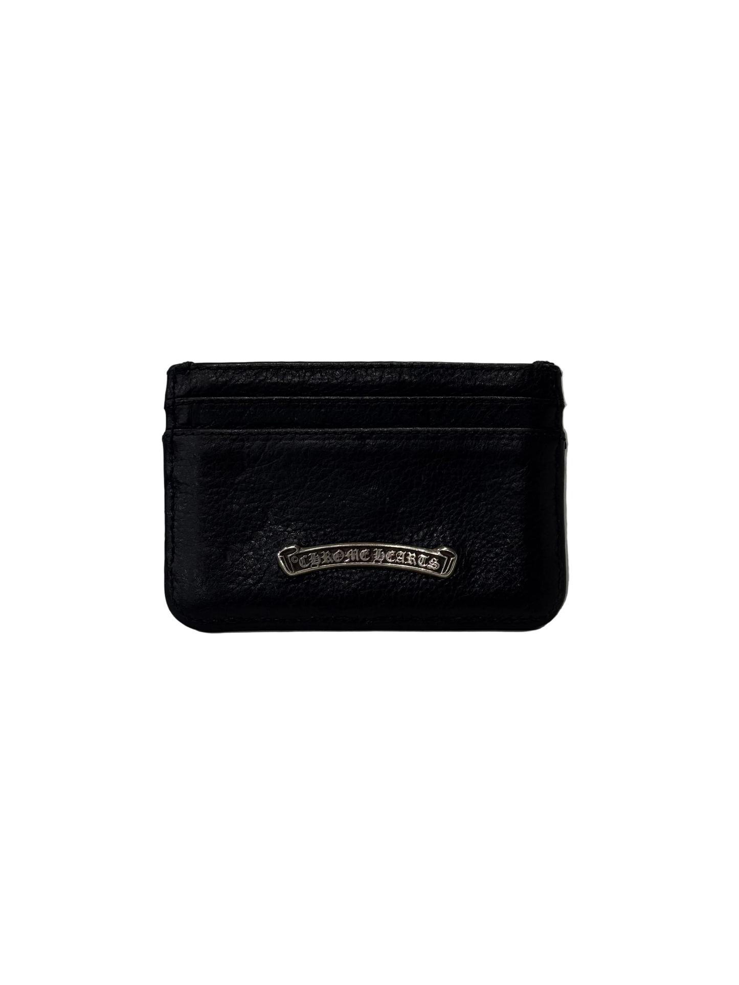 Chrome Hearts Silver Cross Leather Card Holder