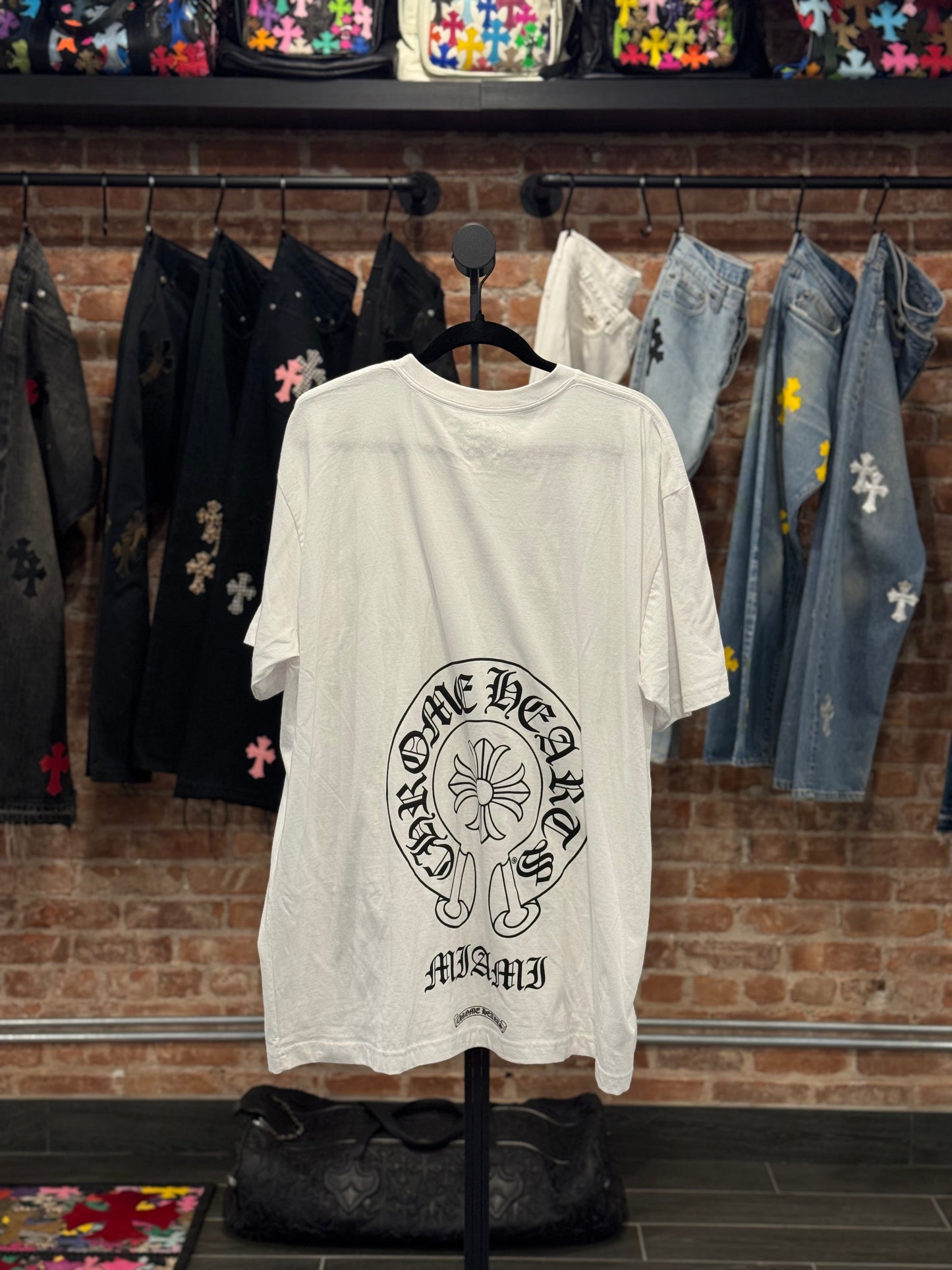 Chrome Hearts White Miami Exclusive Horseshoe T-shirt