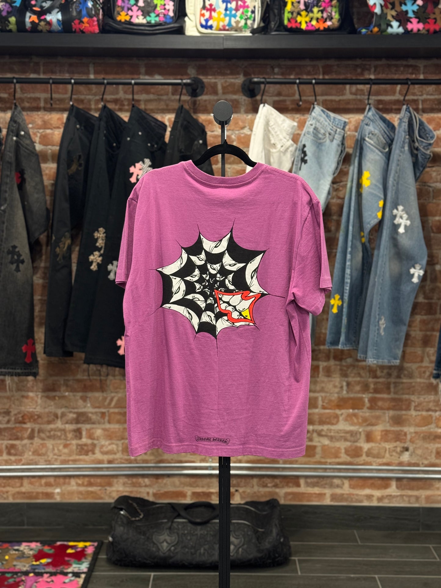 Chrome Hearts Matty Boy Purple Spider Web T-shirt