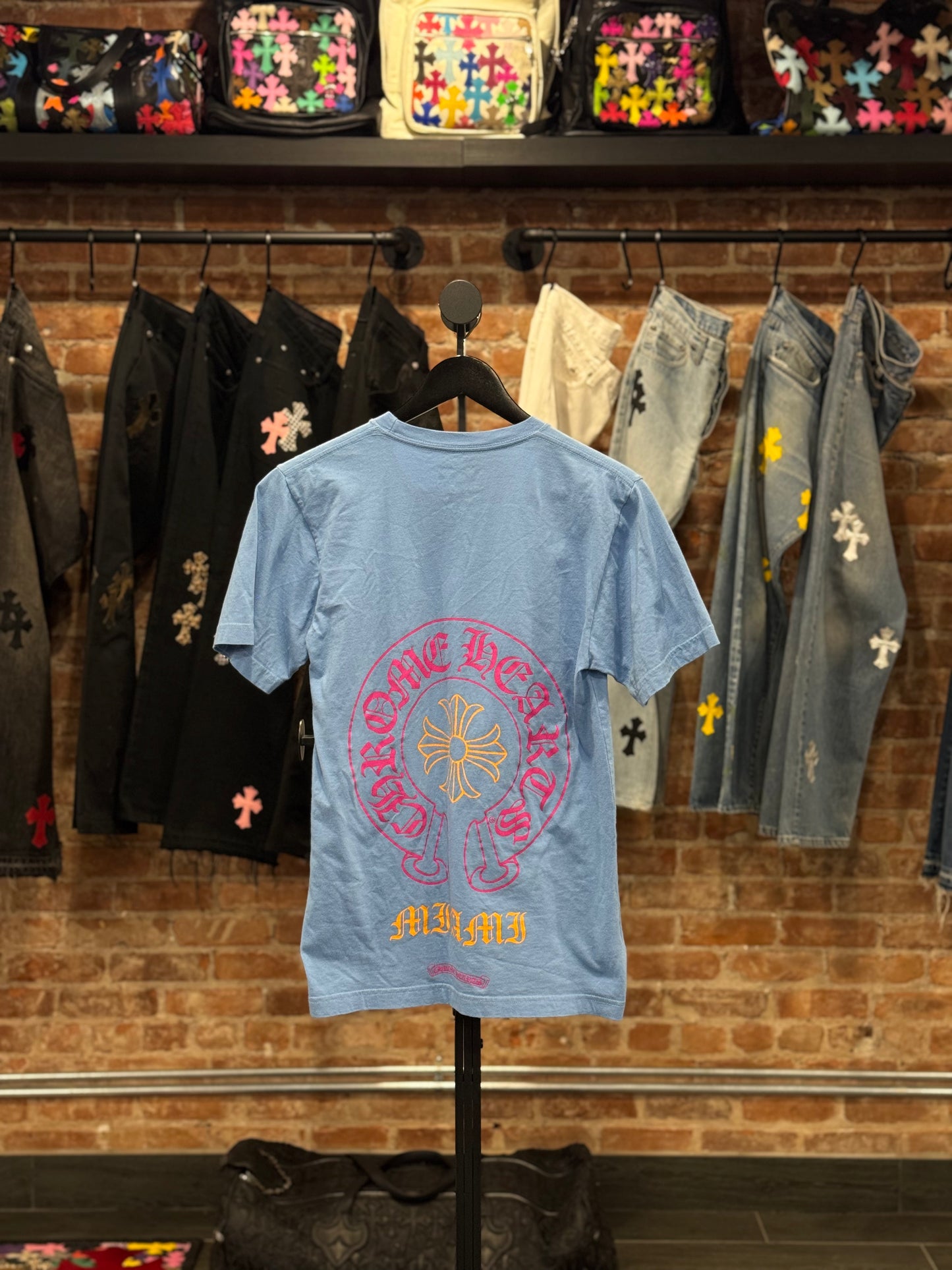 Chrome Hearts Baby Blue Miami Exclusive Horseshoe T-shirt