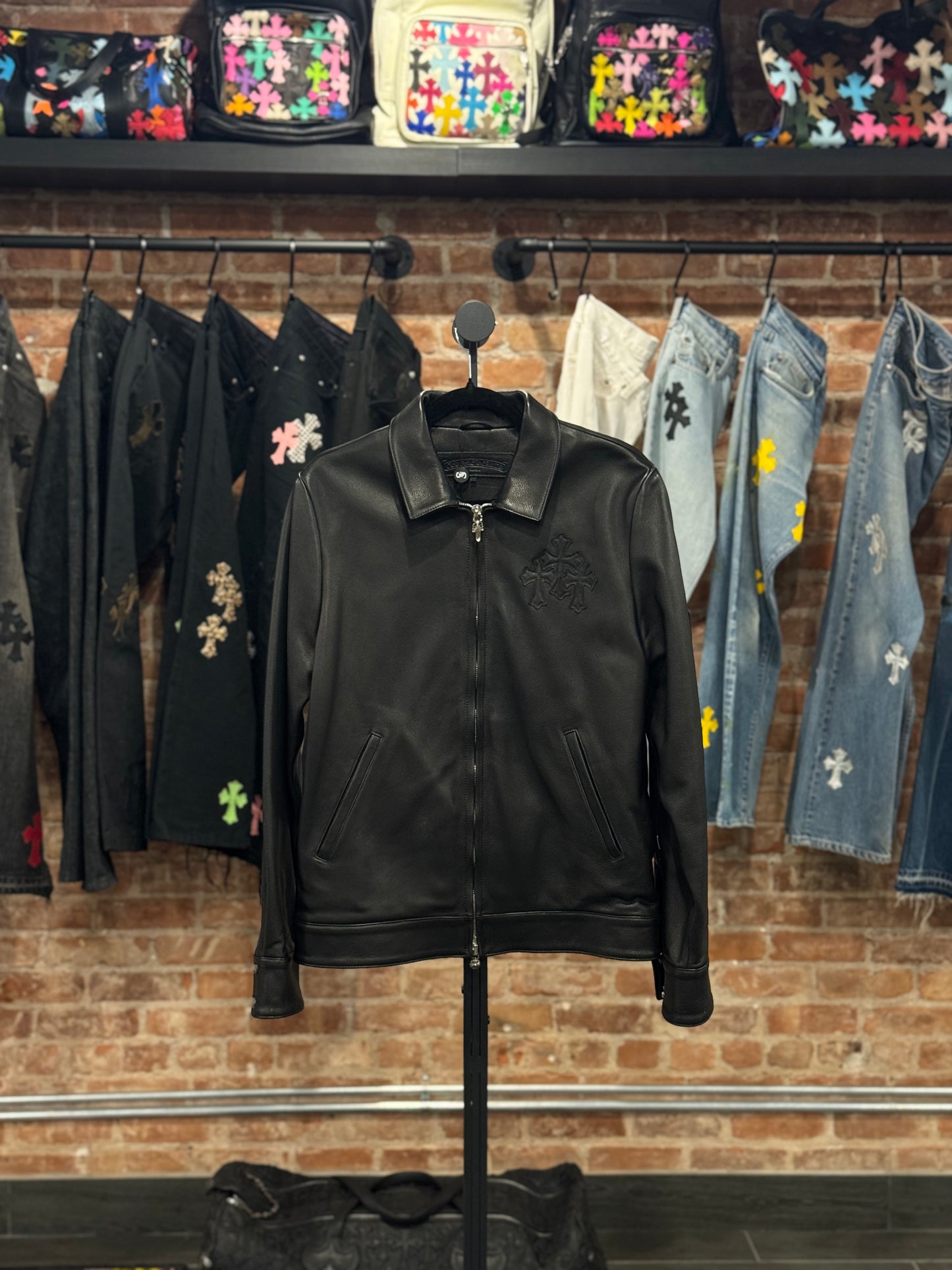 ($21,000) Chrome Hearts Triple Cross Leather Jacket