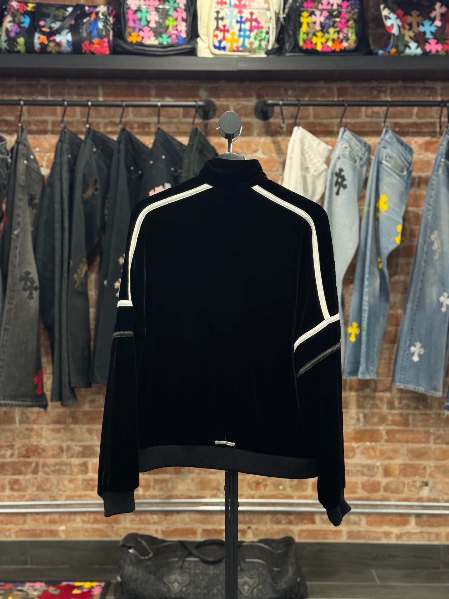 Chrome Hearts Velour Embroidered Track Jacket