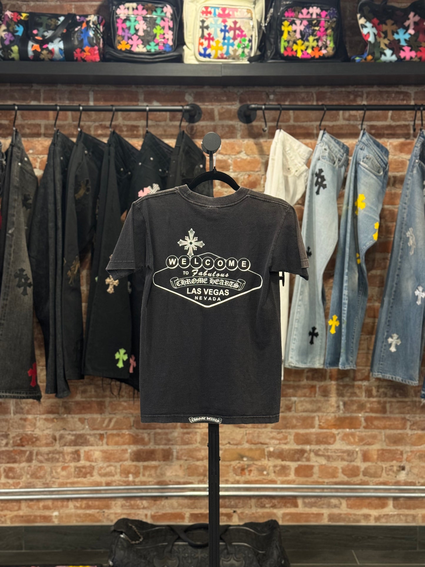 Vintage Chrome Hearts Grey Welcome to Vegas T-shirt