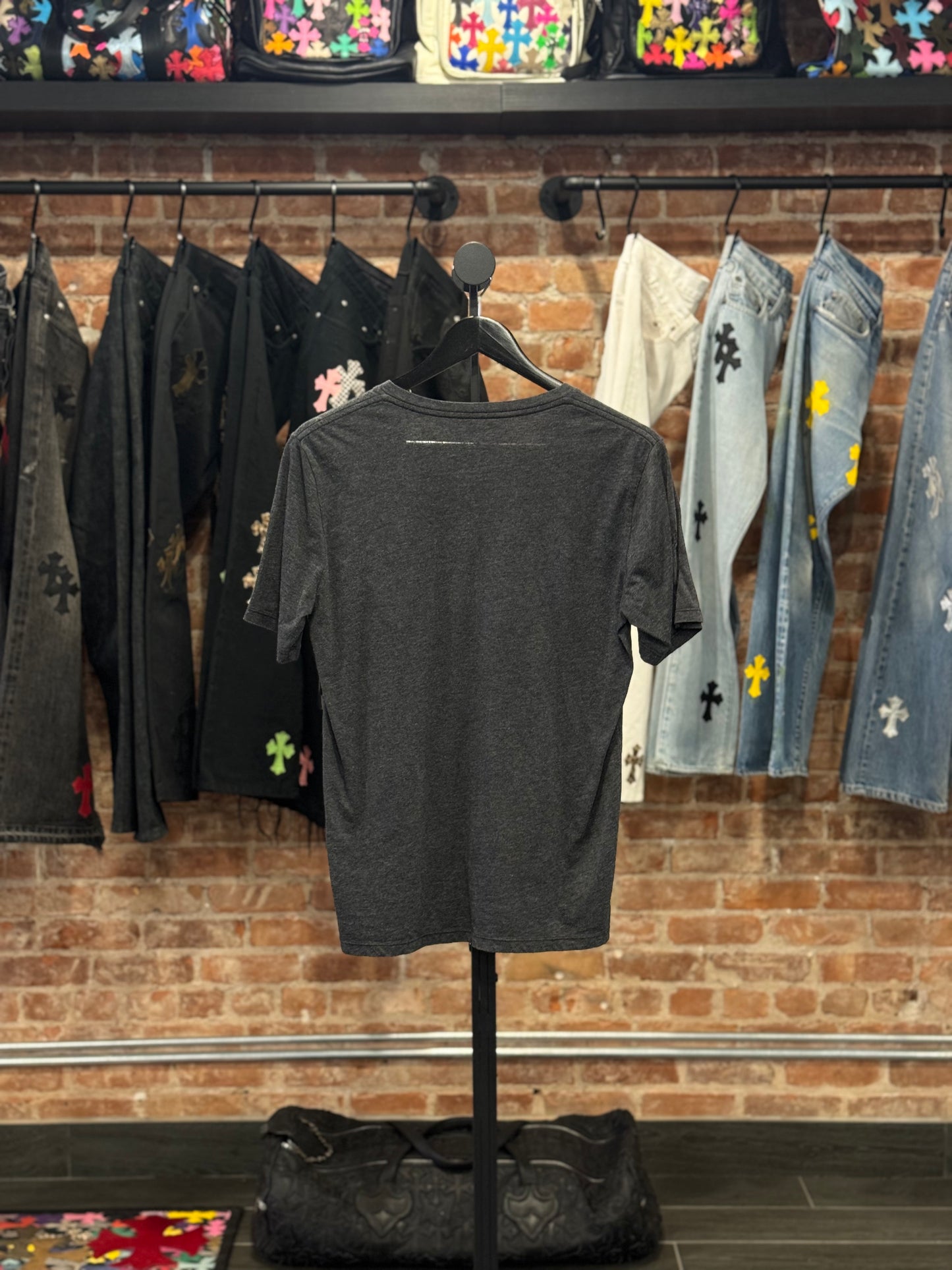 Vintage Chrome Hearts Grey Fleur Logo T-shirt