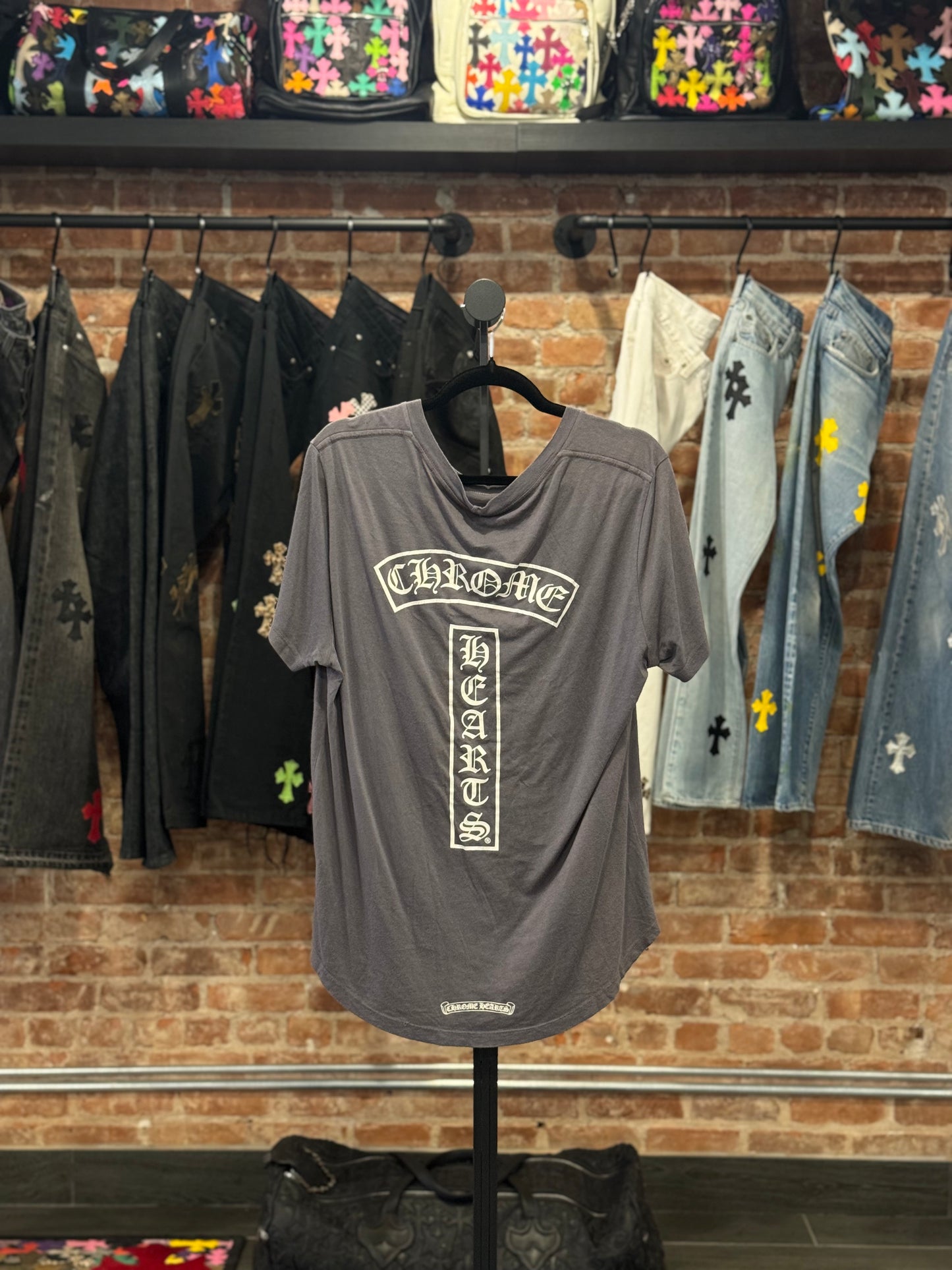 Vintage Chrome Hearts Grey T-Bar Horseshoe T-shirt