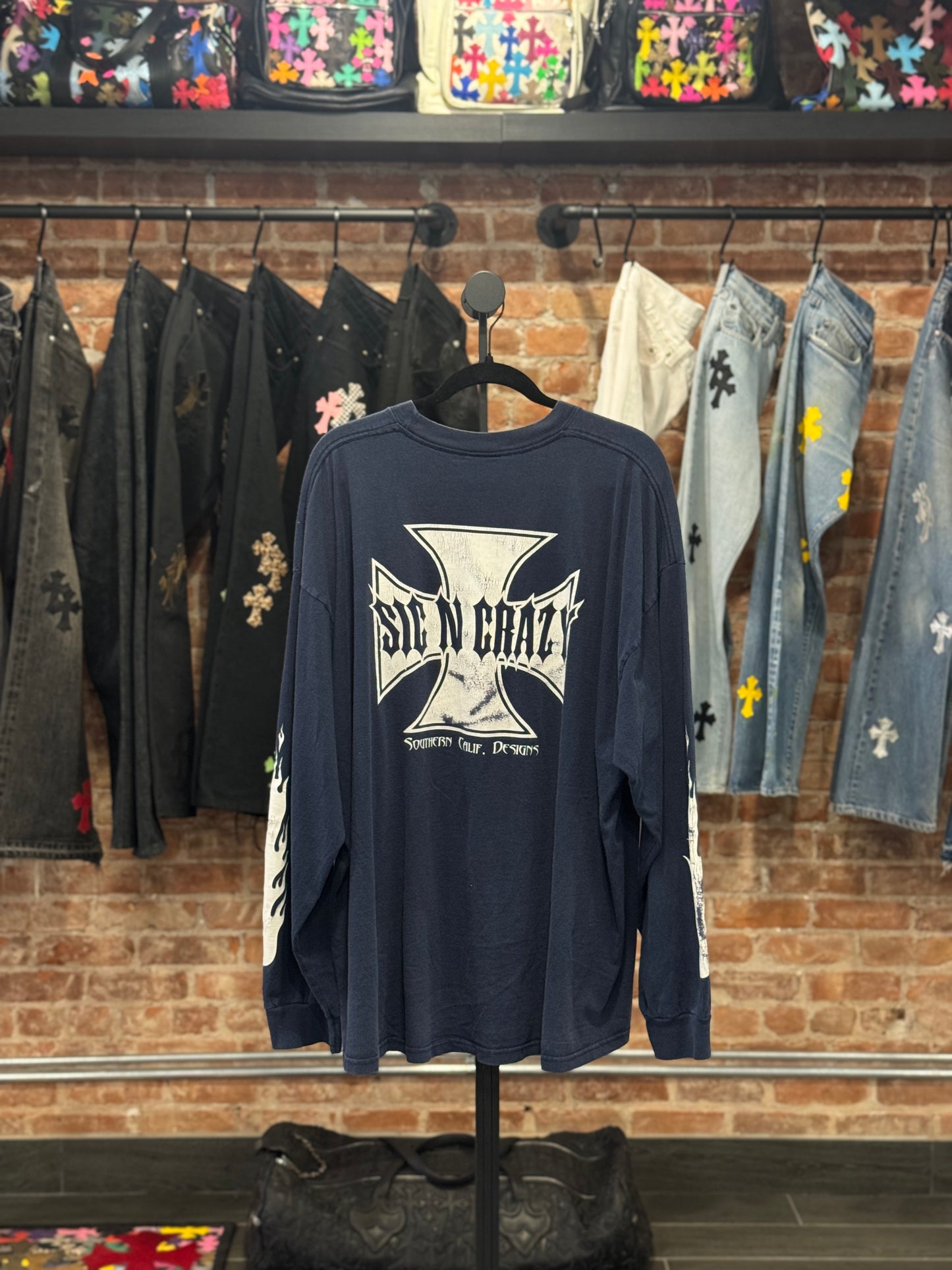 Vintage Sic N Crazy Navy Longsleeve T-shirt