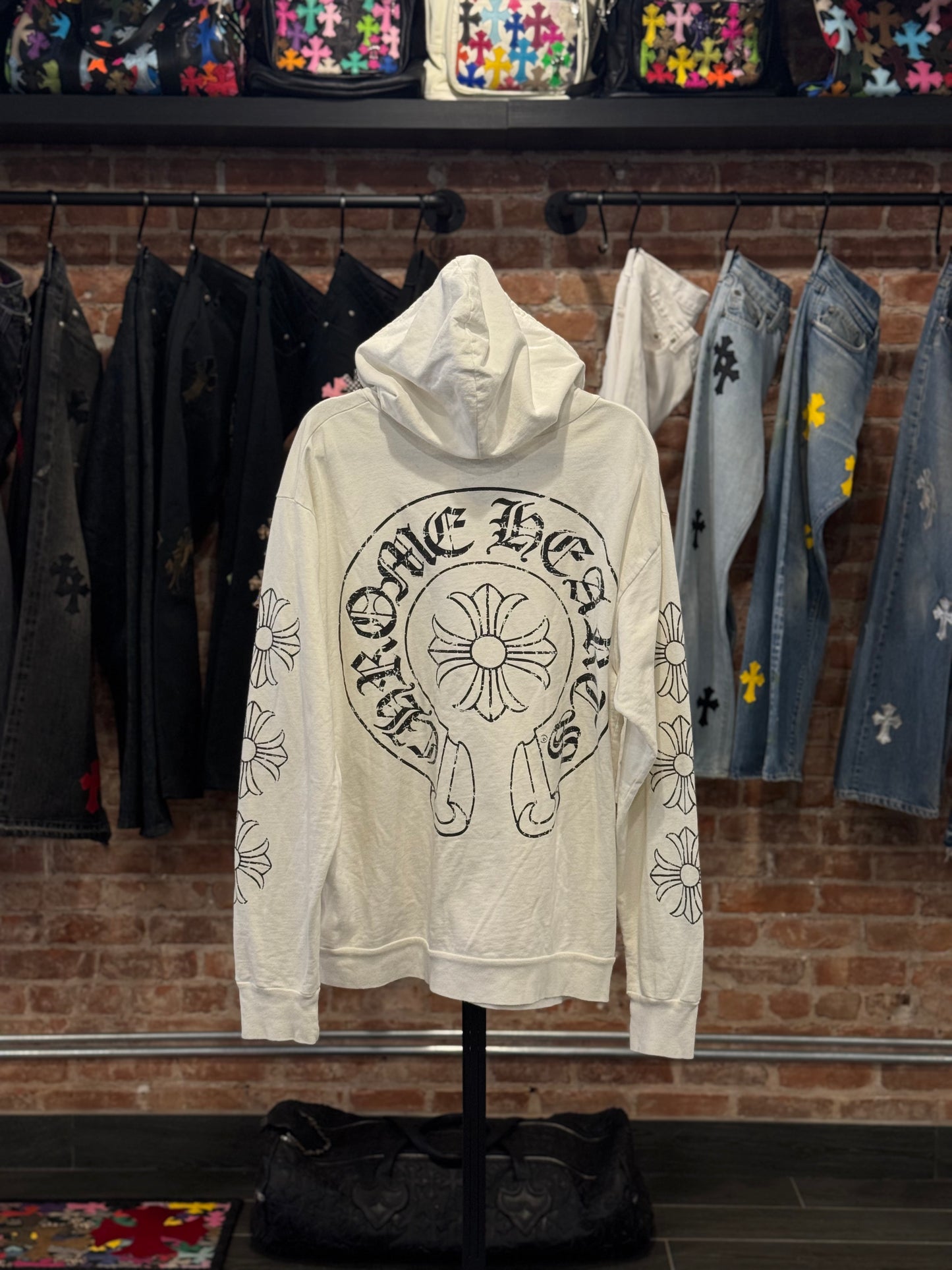 Vintage Chrome Hearts White Horseshoe Plus Zip-Up