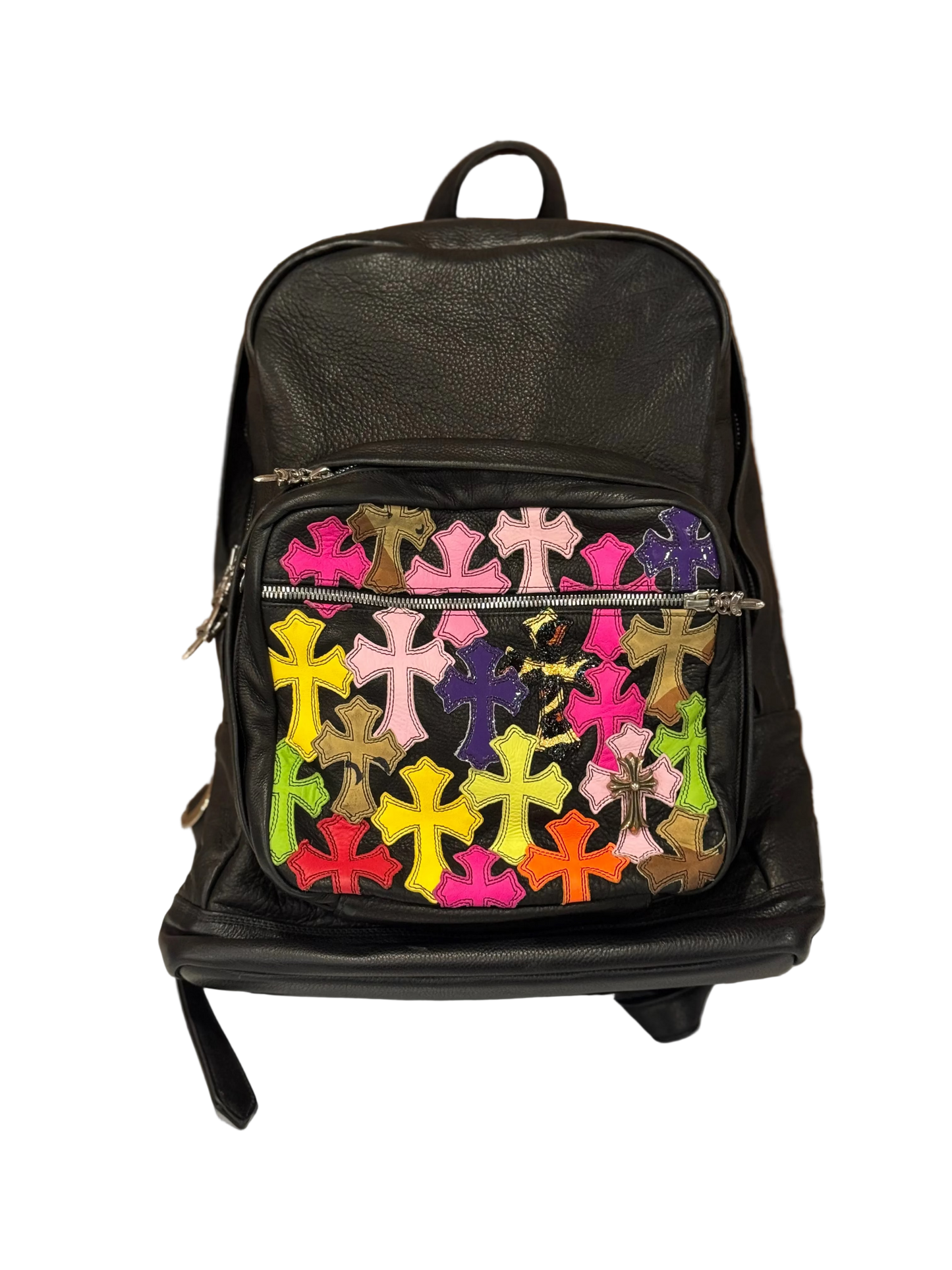 ($39,690) Chrome Hearts Black Multi Color Cross Patch Backpack