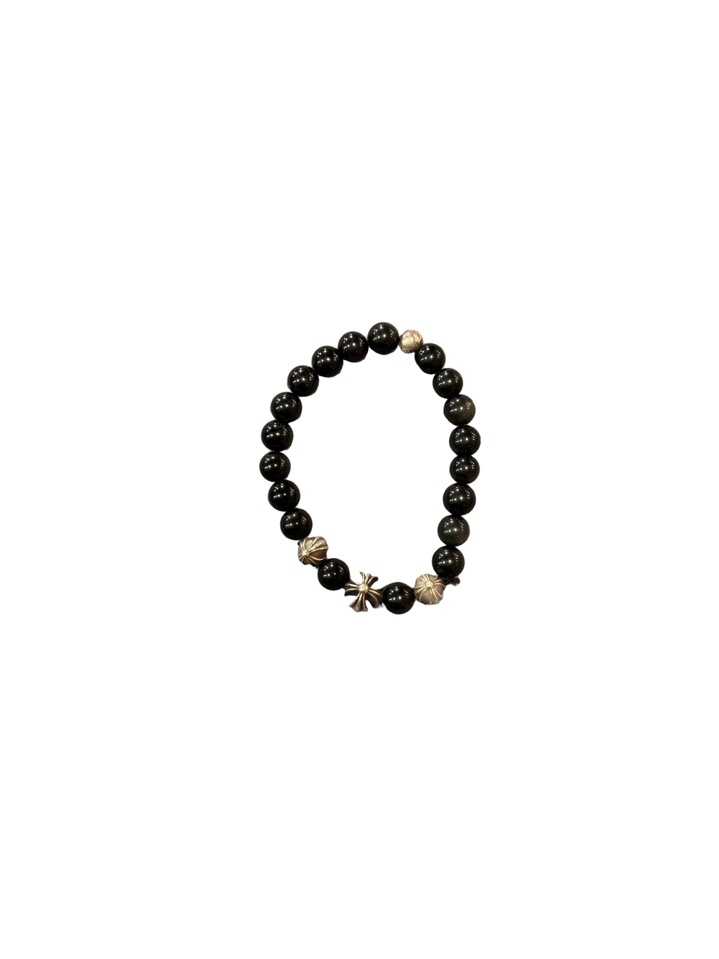 Chrome Hearts Black Onyx Bead Bracelet