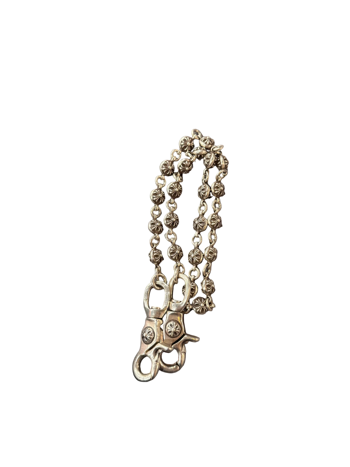 ($12,075) Chrome Hearts Large Cross Ball Wallet Chain