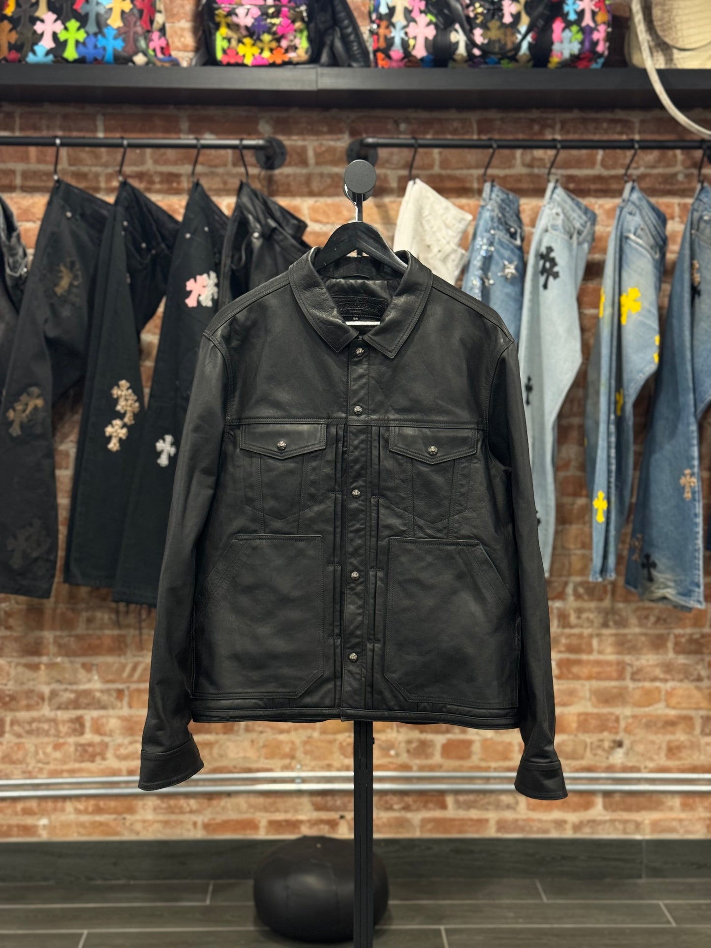 ($15,750) Chrome Hearts Leather Work Dog Jacket