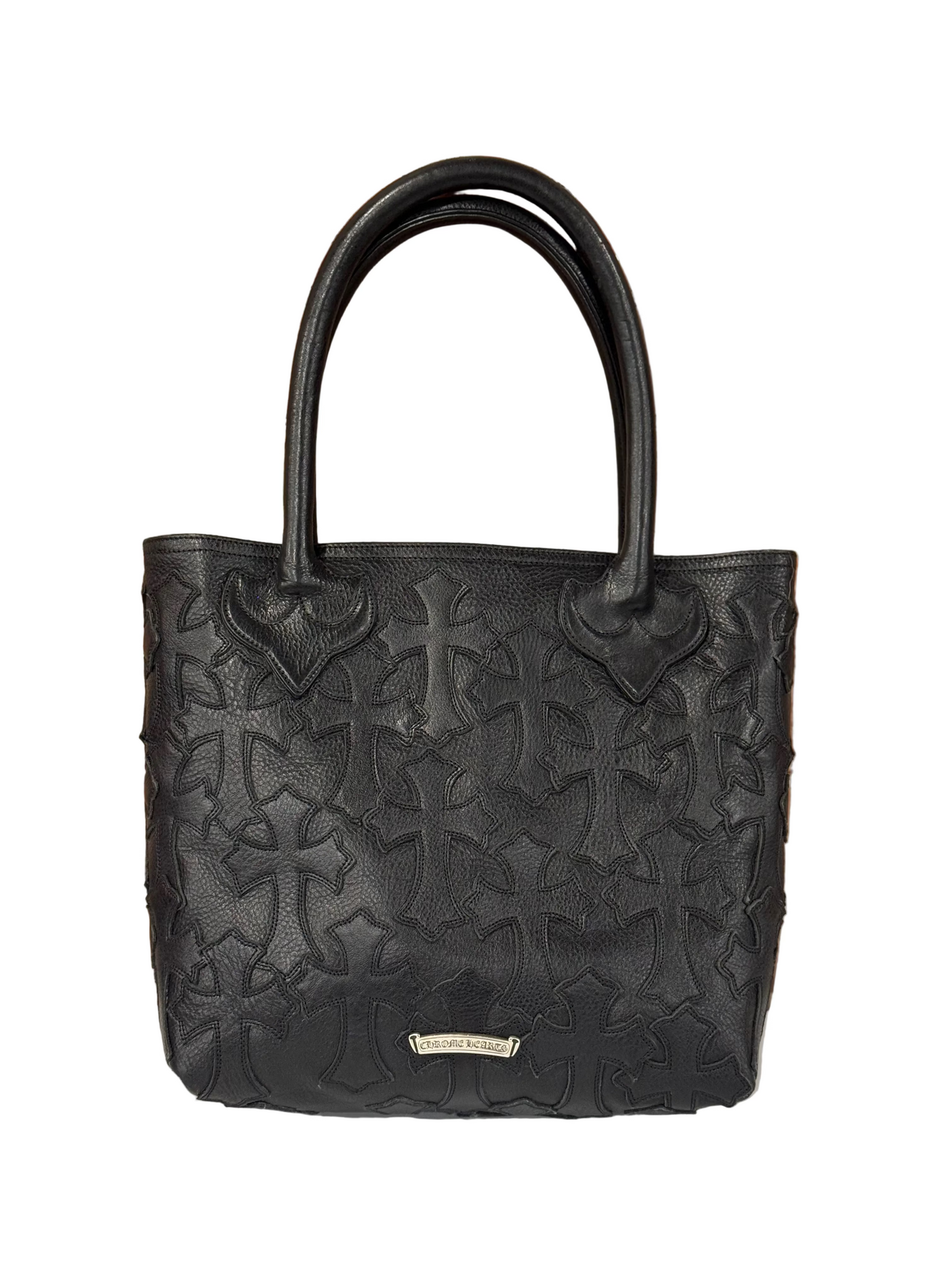 ($23,100) Chrome Hearts Black Cross Patch Tote Bag