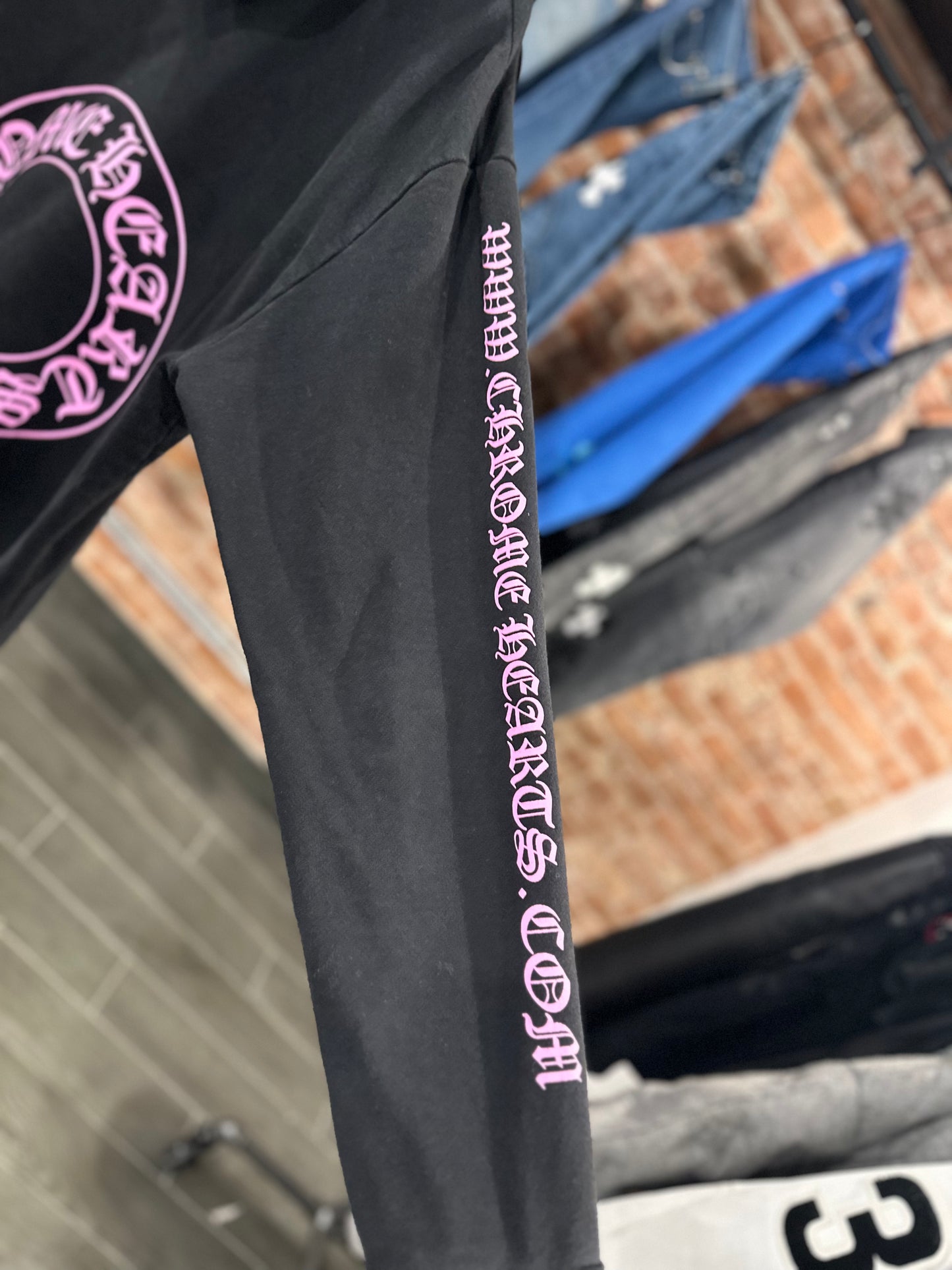 Chrome Hearts Pink Floral Horseshoe Hoodie (Web Exclusive) Black/Pink - Size Large