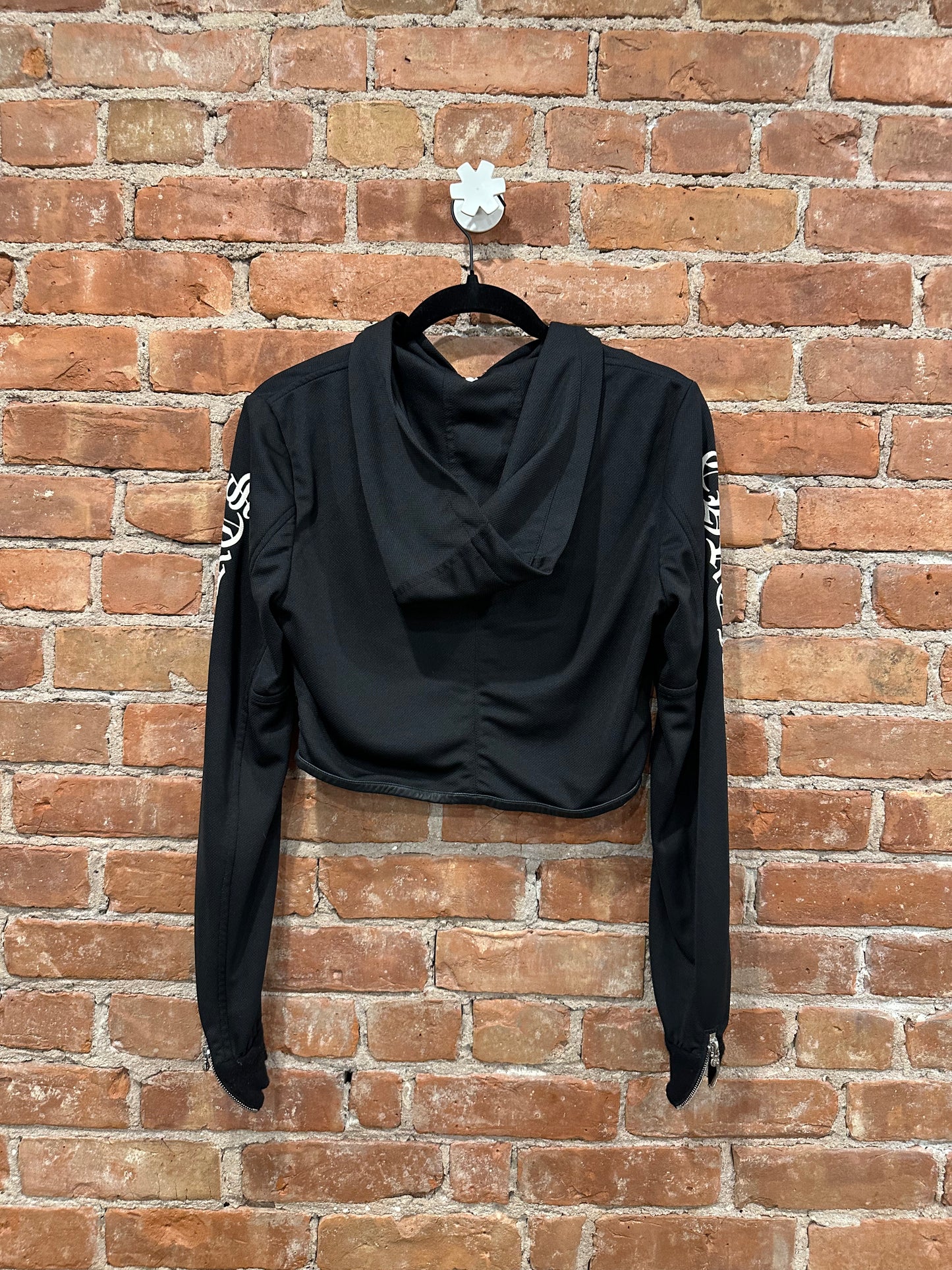 Chrome Hearts Black Horseshoe Sleeve Logo Nylon Track Jacket M - Back