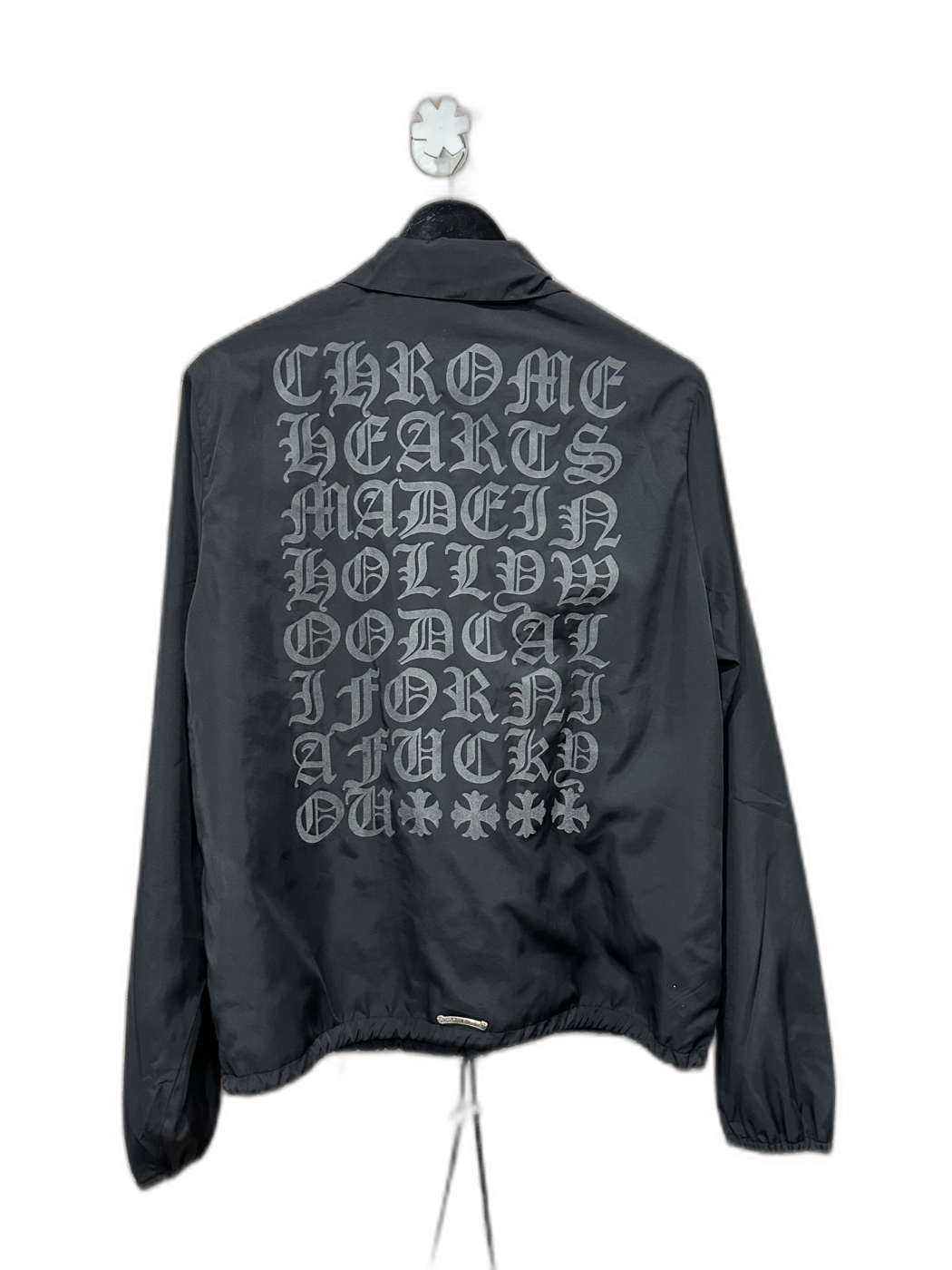 Chrome Hearts Black Nylon Cross Button Gothic Logo Shirt Jacket