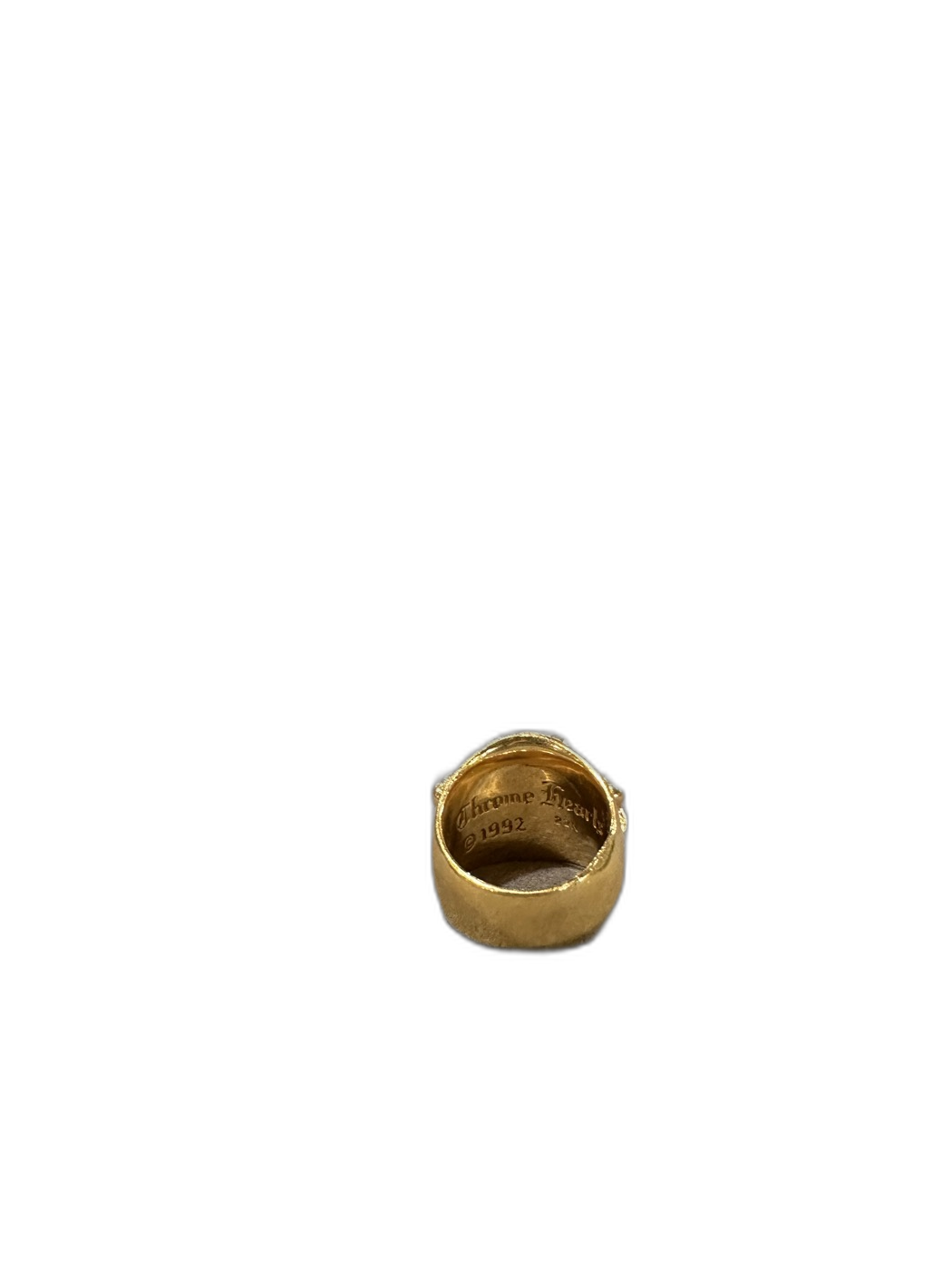 Chrome Hearts 22K Gold Diamond Floral Cross Ring - Detail