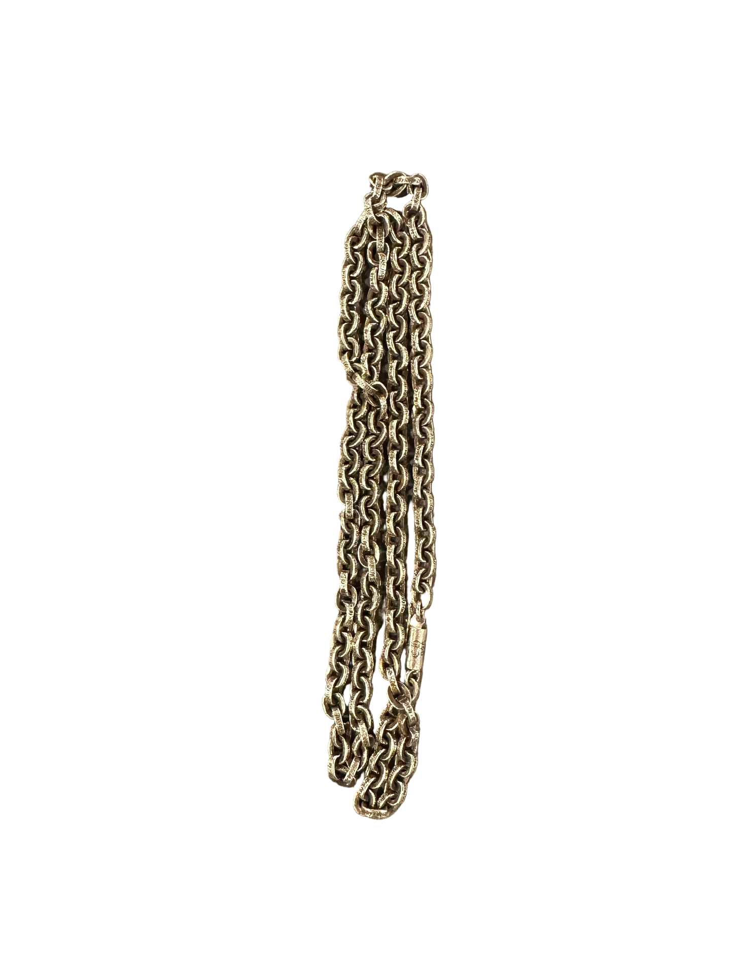 Chrome Hearts Sterling Silver Oval Link Paper Chain Necklace 24 in