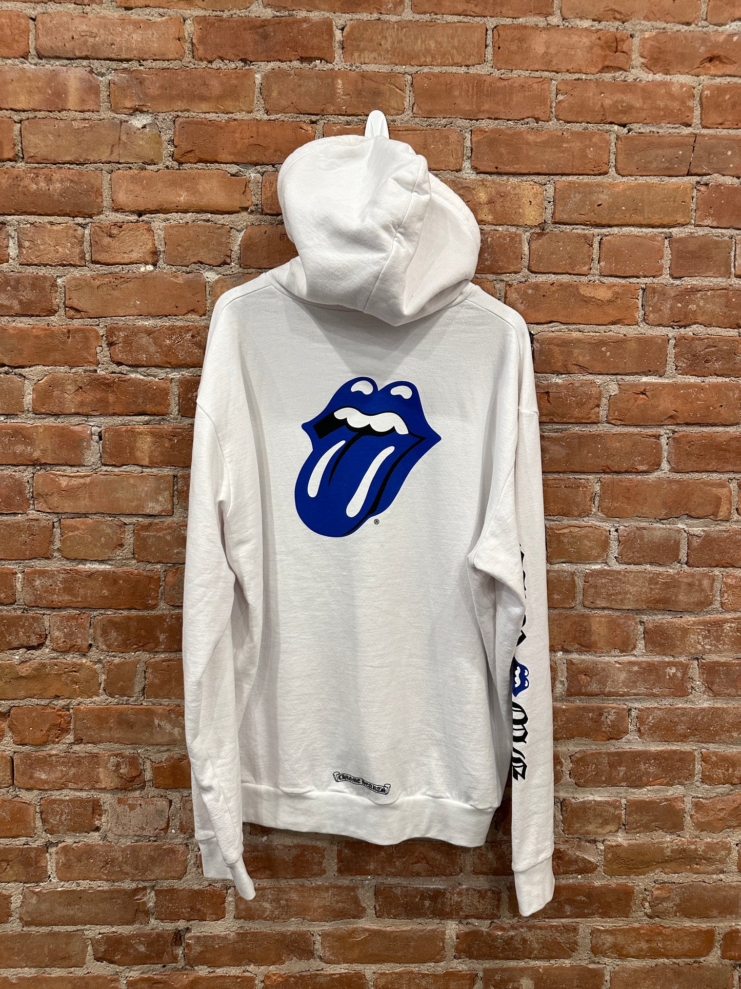 Chrome Hearts x Rolling Stones Scroll White & Blue hoodie SZ XL