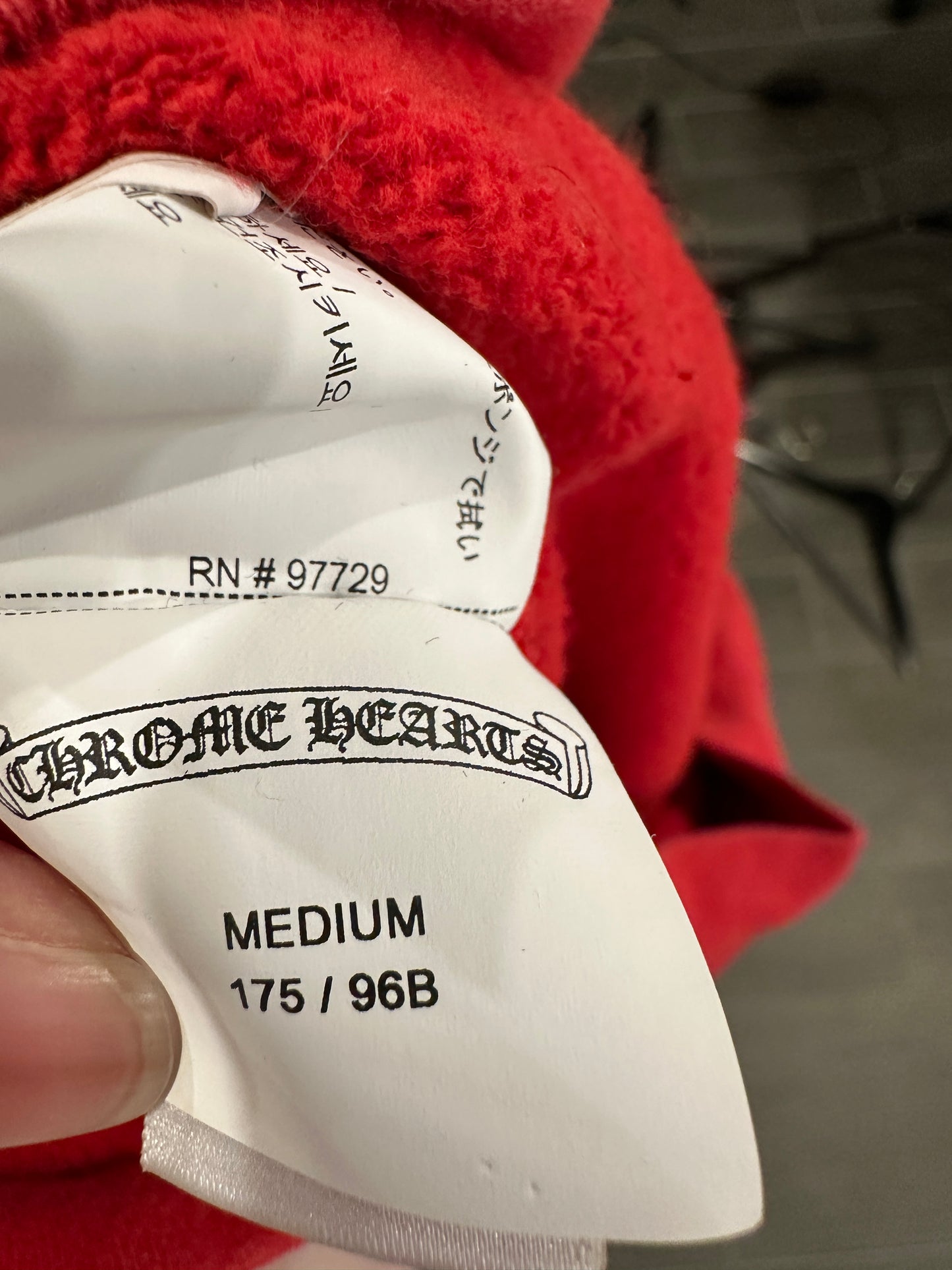 Chrome Hearts Red Hollywood Hoodie sz M