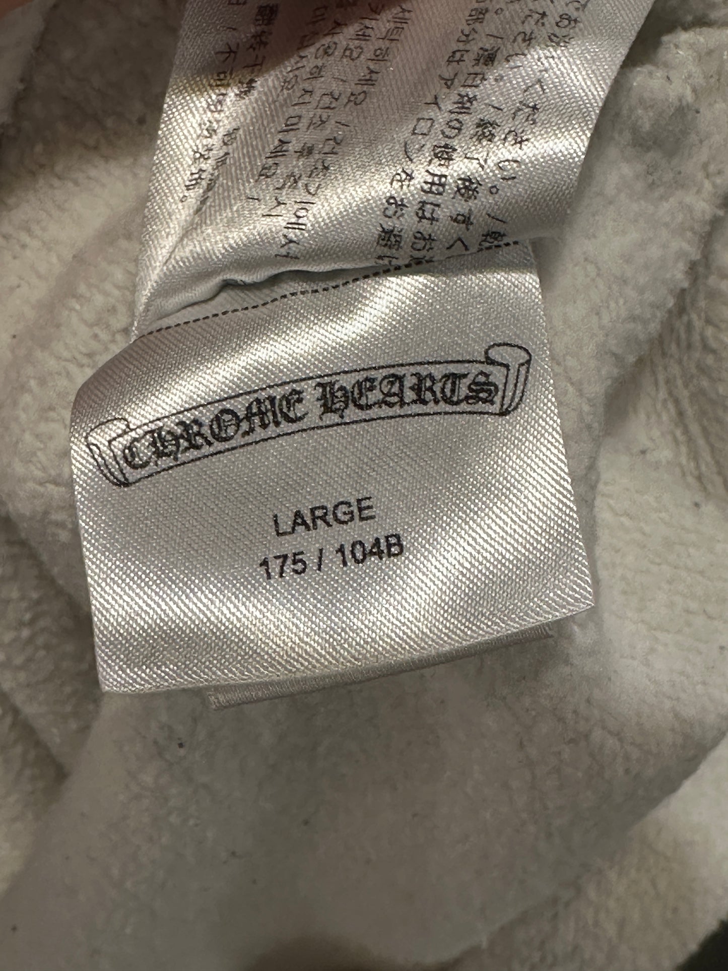 Chrome Hearts White Scroll Logo Zip Up sz L