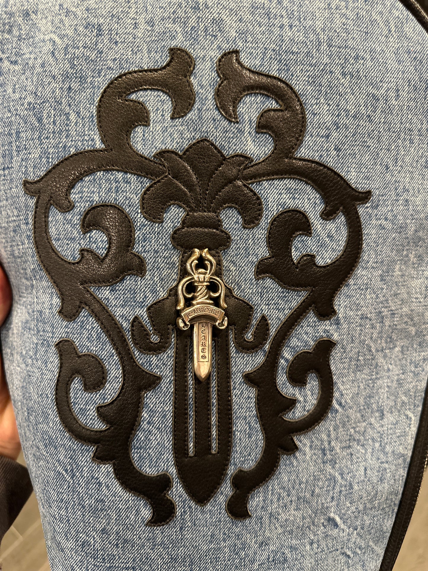 ($14,000) chrome hearts denim tennis bag