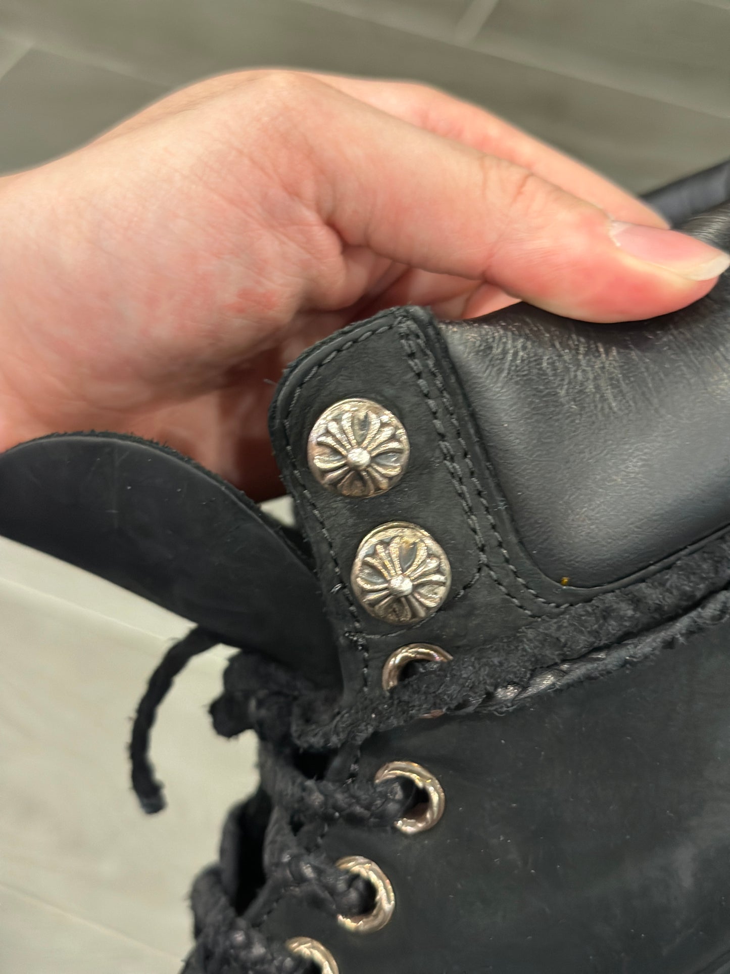 chrome hearts black timberland boots sz 10