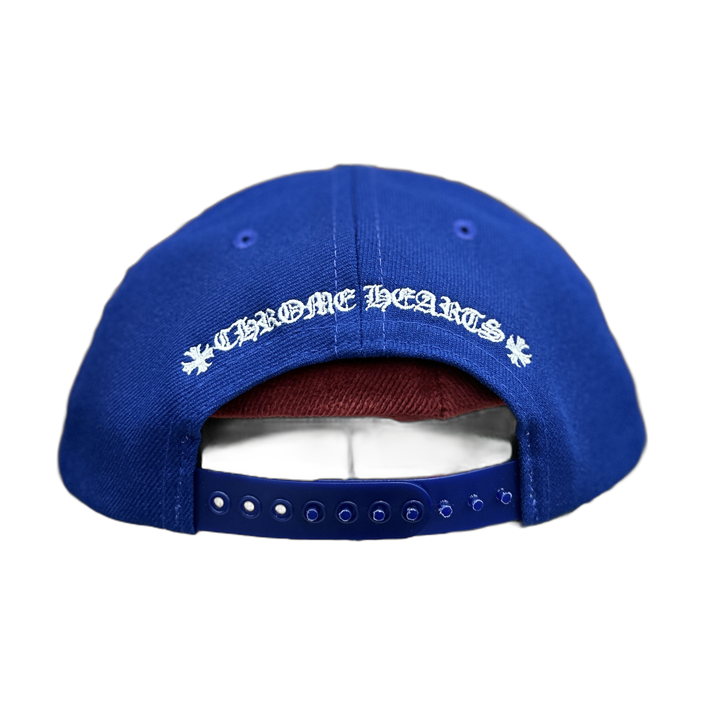 chrome hearts CH logo blue white basedball hat