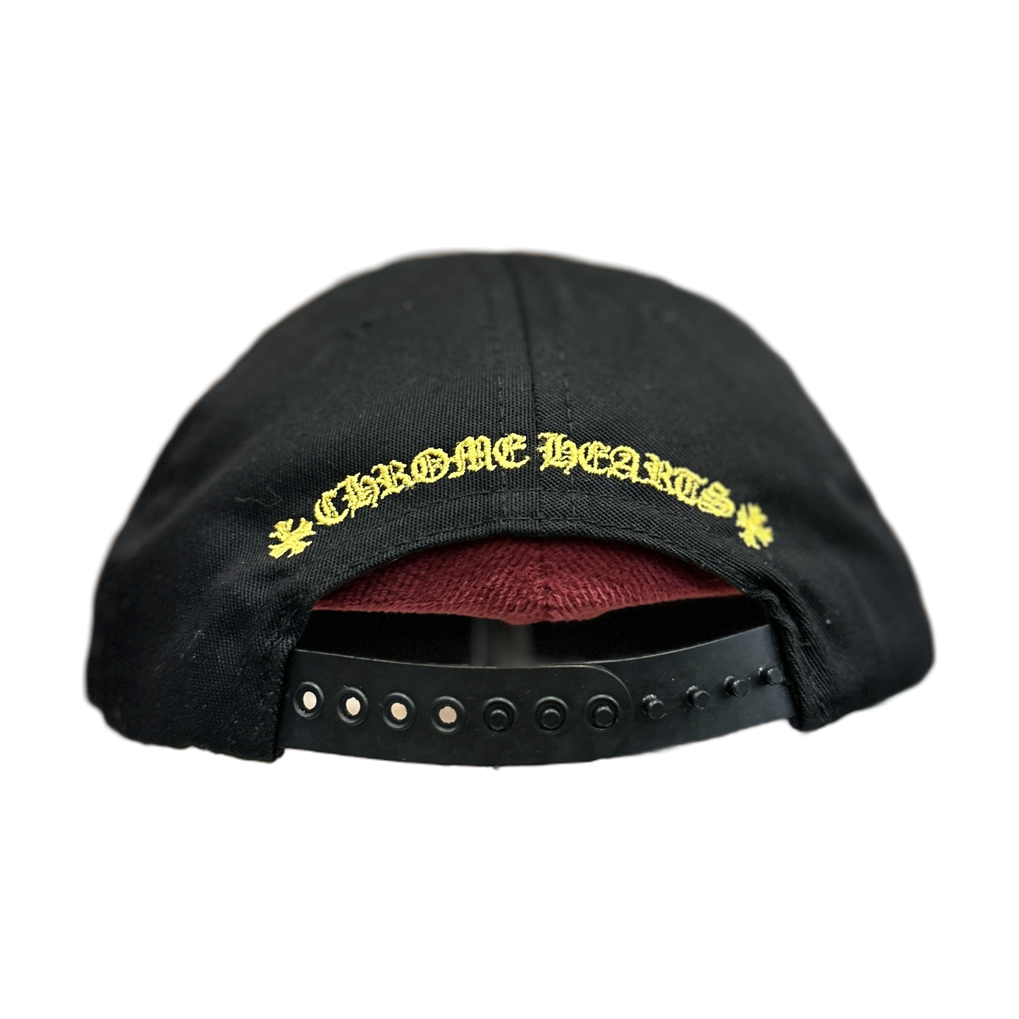 chrome hearts CH logo black yellow baseball hat