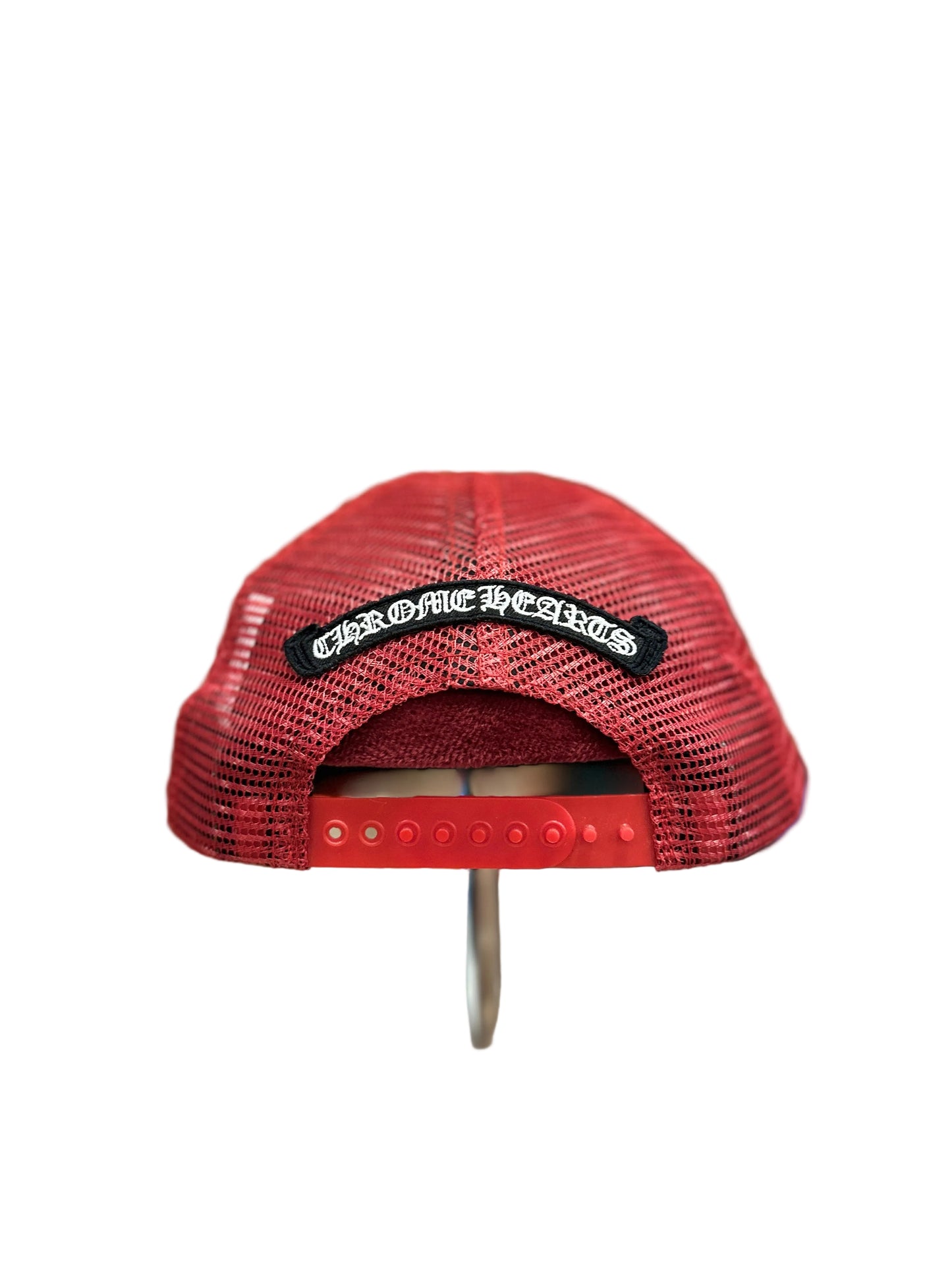 chrome hearts red white sex records trucker snapback hat