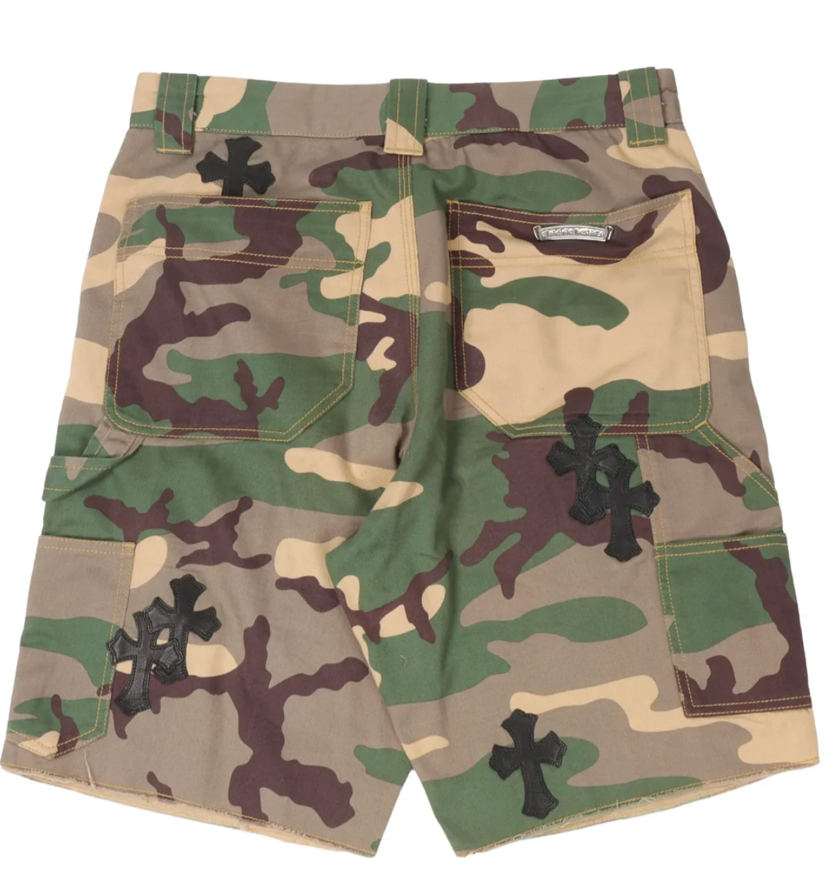 Chrome Hearts Green Camo Sex Records Cross Patch Carpenter Shorts