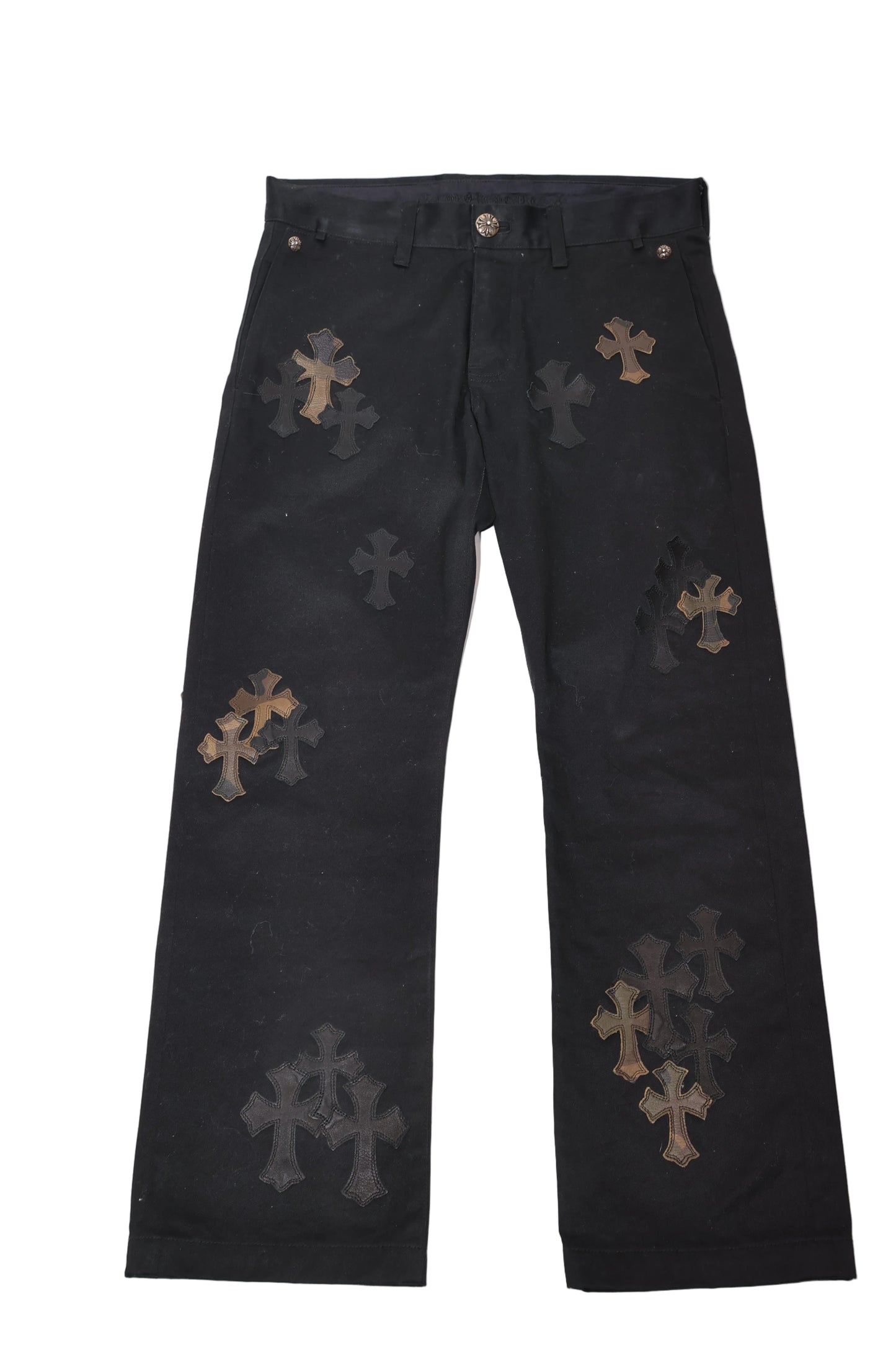 ($13,650) Chrome Hearts Camo Cross Patch Chino Pants