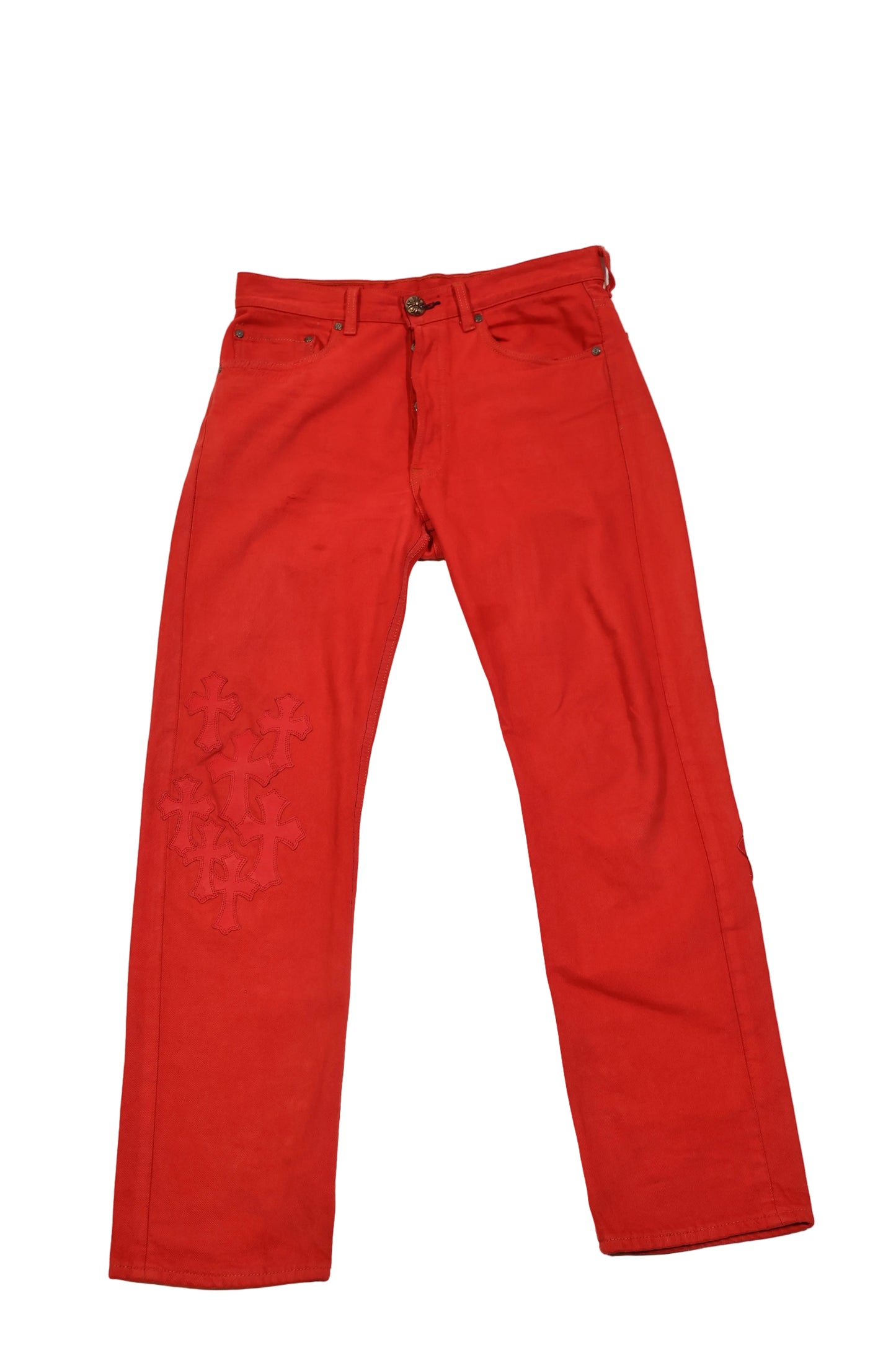 Chrome Hearts Red Cross Patch Paris Levi Jeans