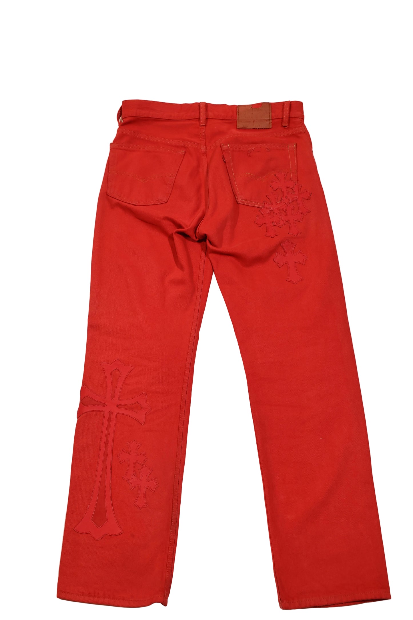 Chrome Hearts Red Cross Patch Paris Levi Jeans