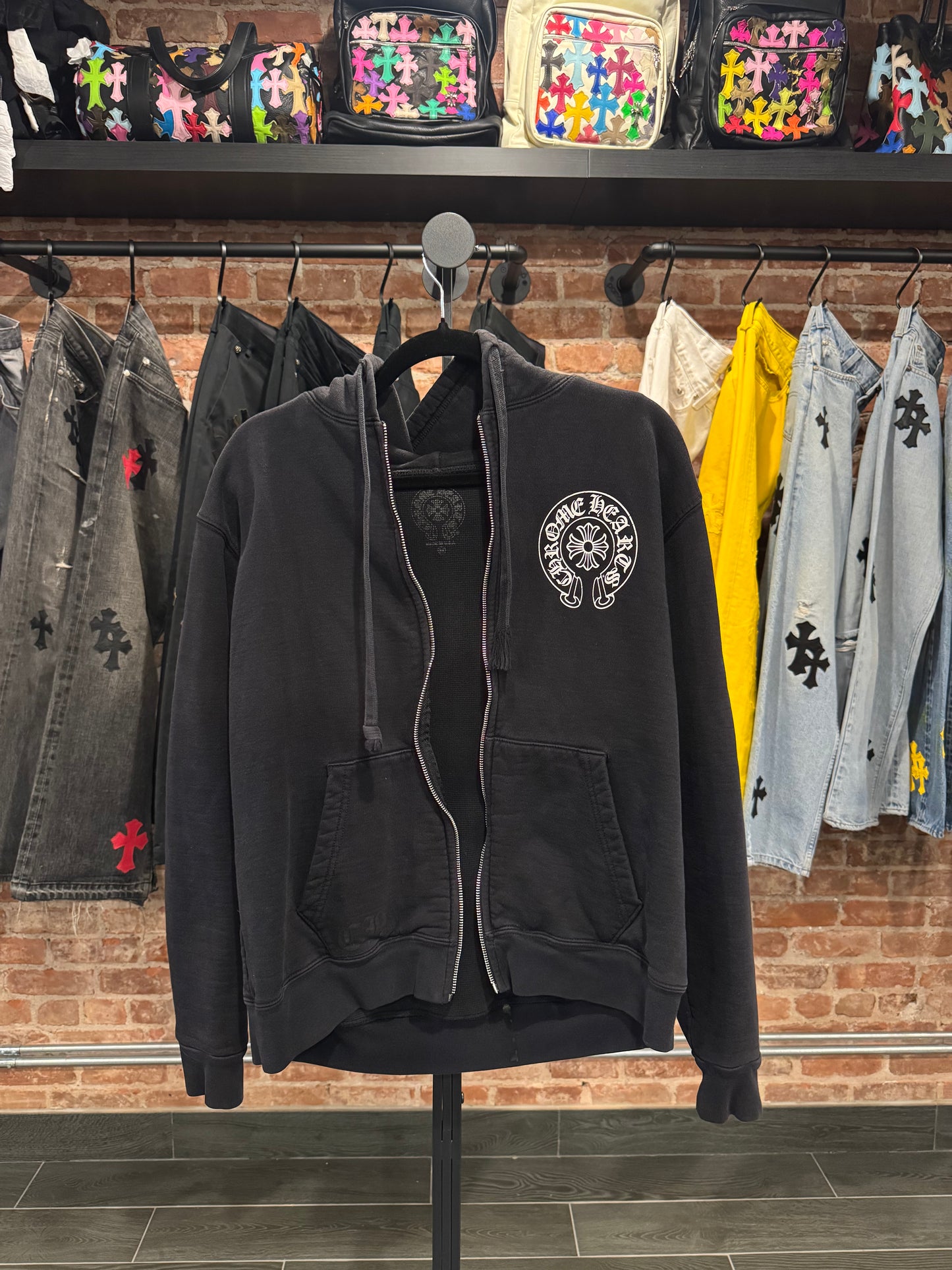 Chrome Hearts Los Angeles Exclusive Horseshoe Thermal Zip-Up (zipper missing)