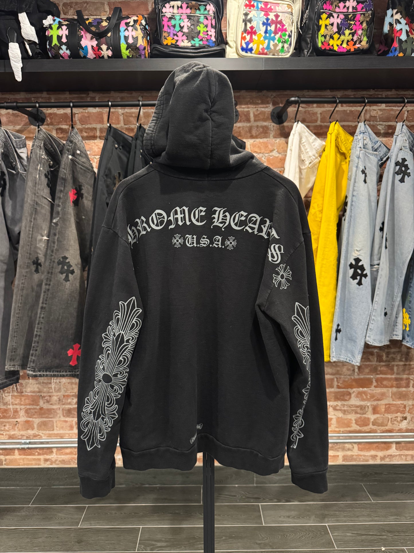 Chrome Hearts FNF Grey Floral Hoodie