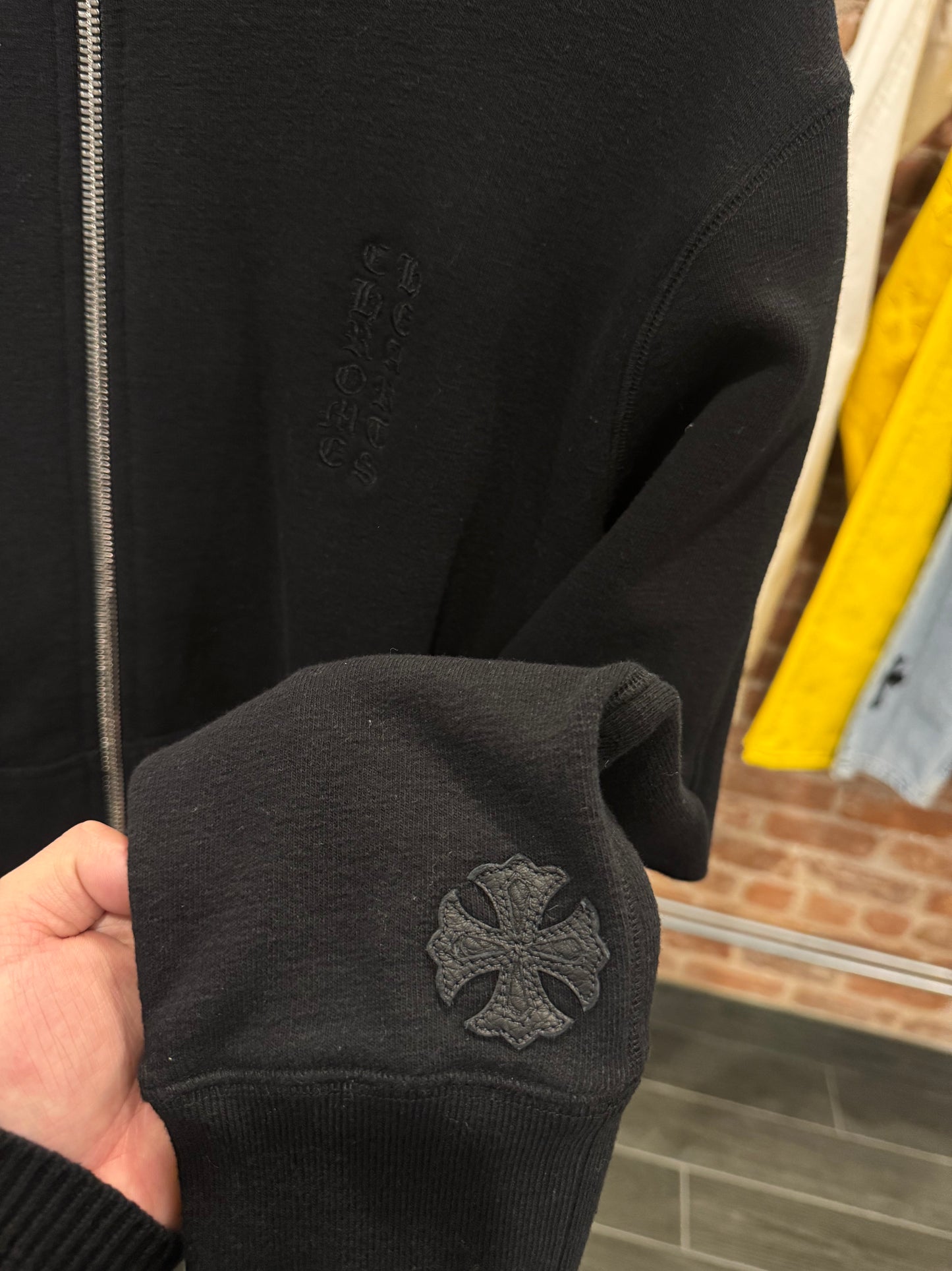 Chrome Hearts Embroidered Vertical Logo Zip-Up