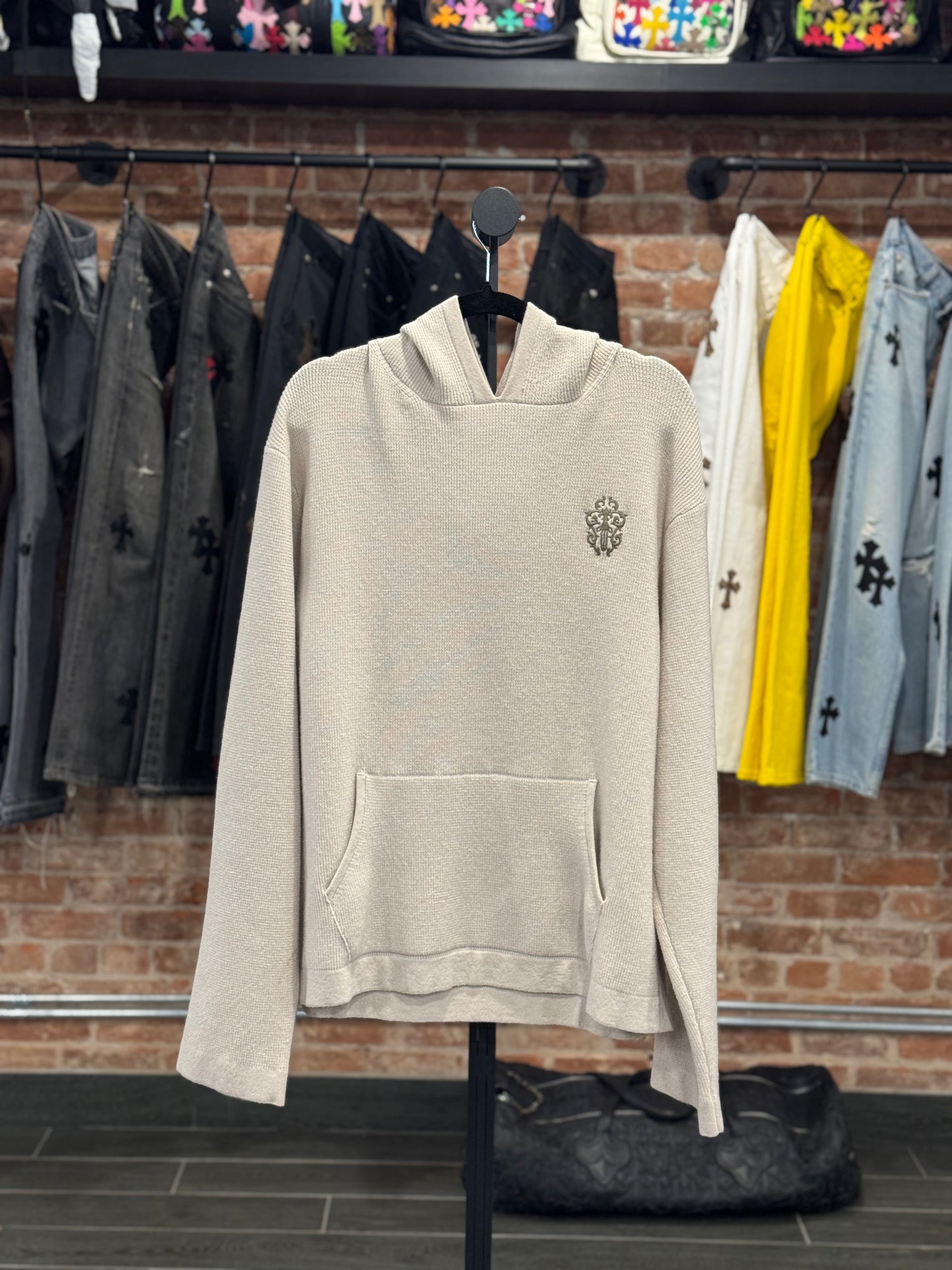 Chrome Hearts Biege Vine Dagger Cashmere Hoodie