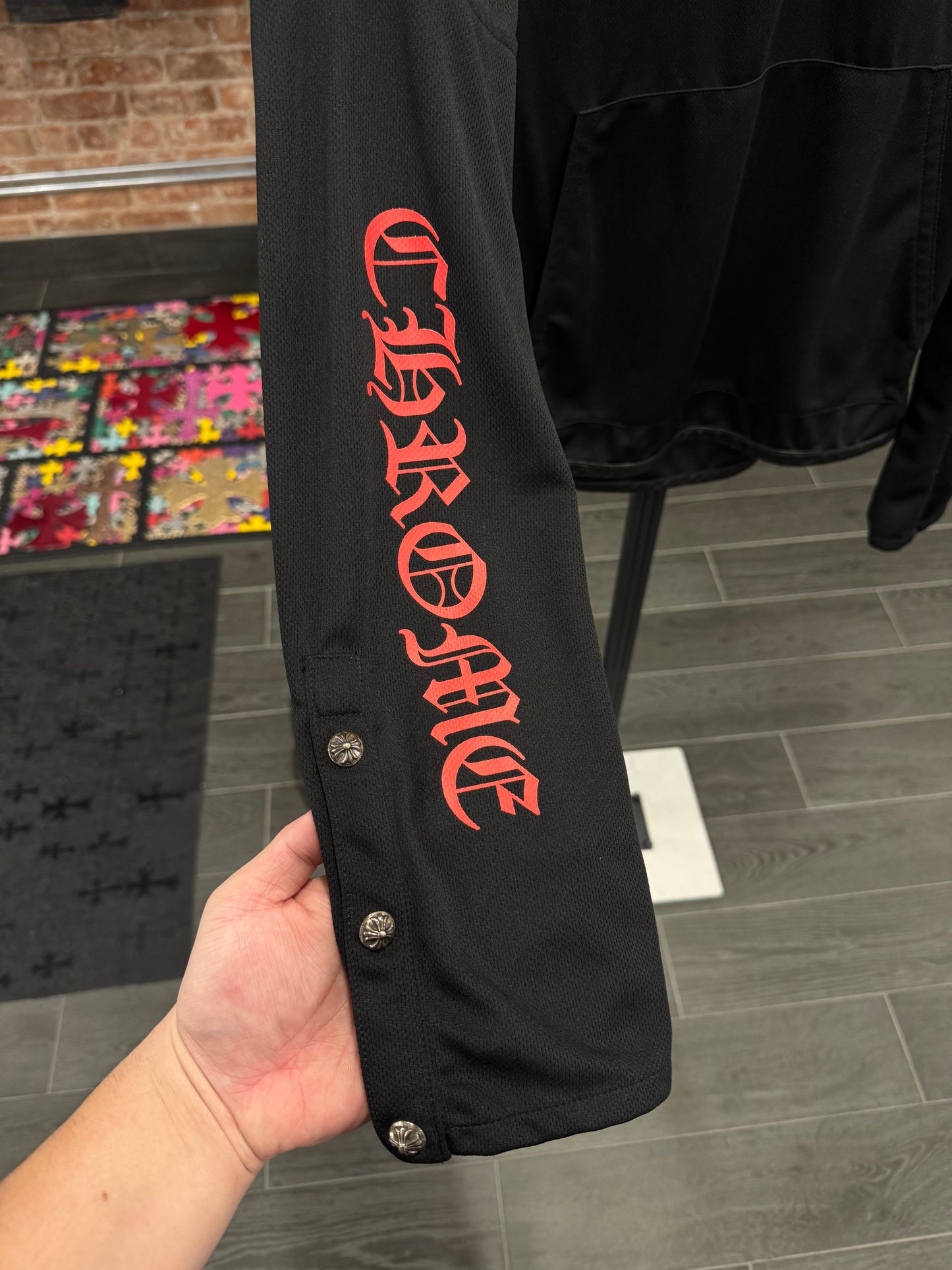 Chrome Hearts Black/Red Horseshoe Track Hoodie