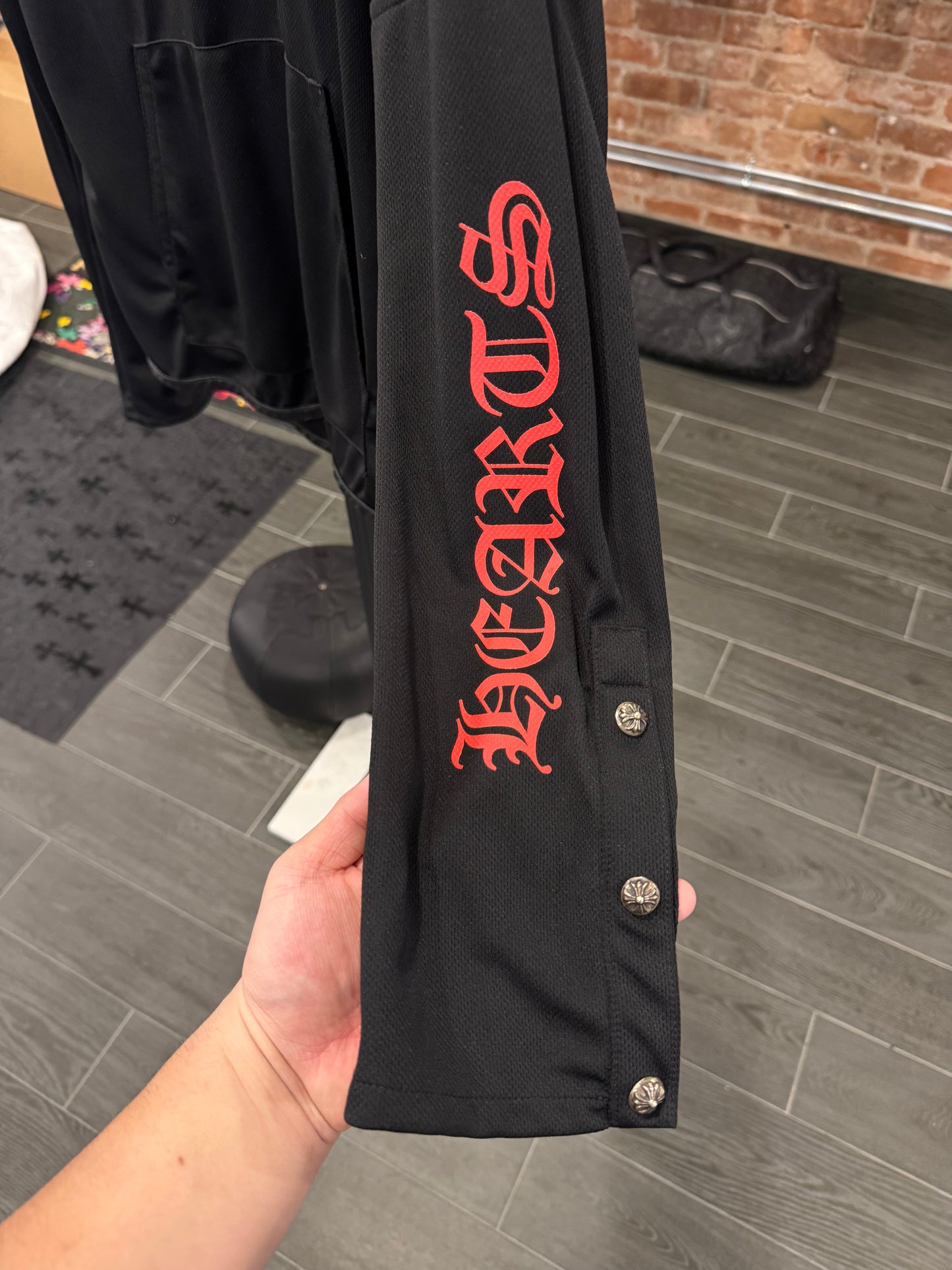 Chrome Hearts Black/Red Horseshoe Track Hoodie
