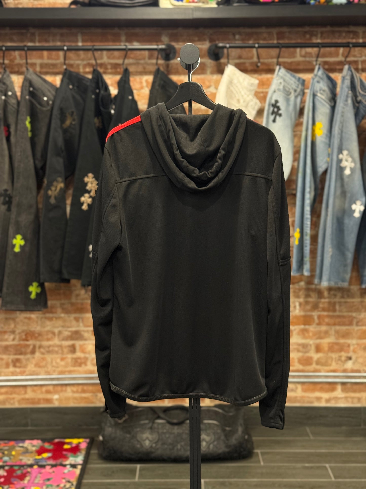 Chrome Hearts Black/Red Horseshoe Track Hoodie