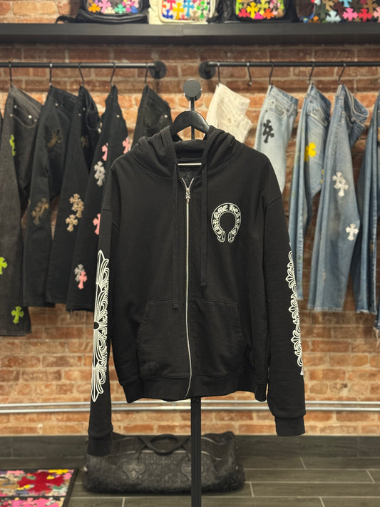 Chrome Hearts Floral Horseshoe Logo Thermal Zip-Up
