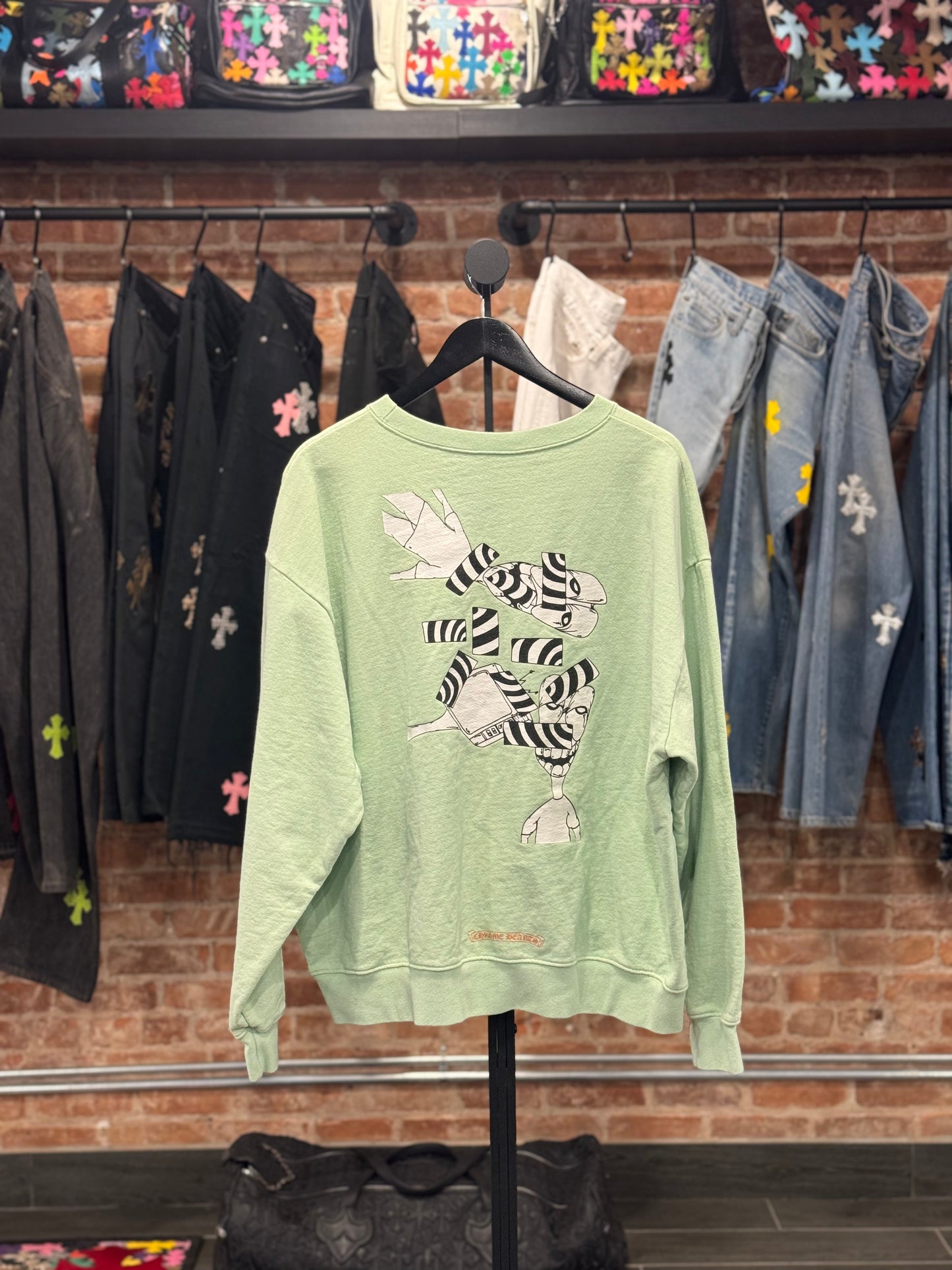 Chrome Hearts Matty Boy Mint Graffiti Crewneck