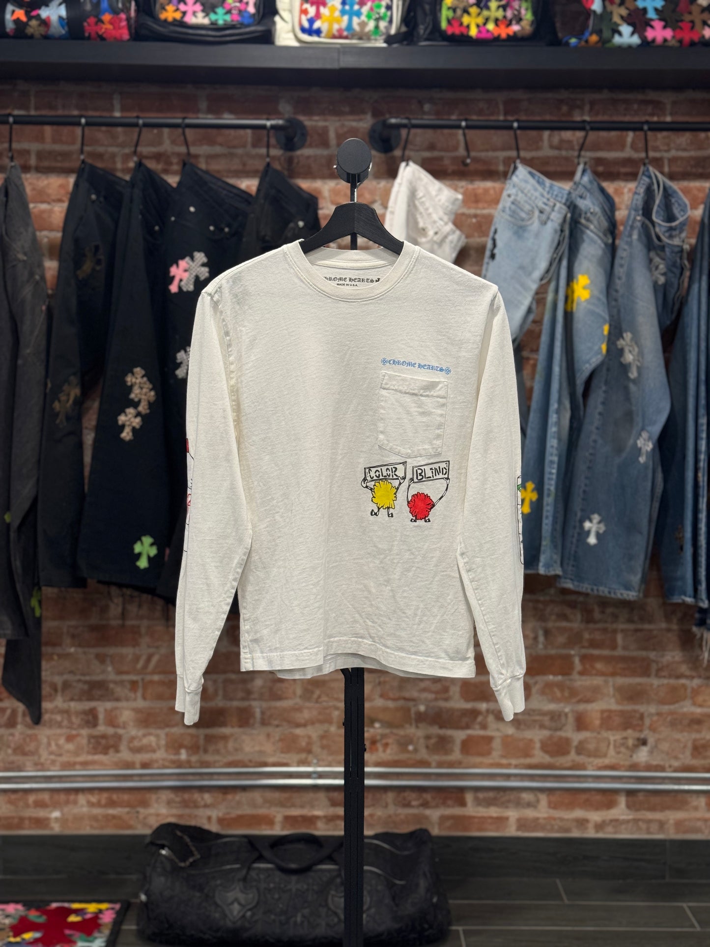 Chrome Hearts Matty Boy White Retrocycle Longsleeve T-shirt