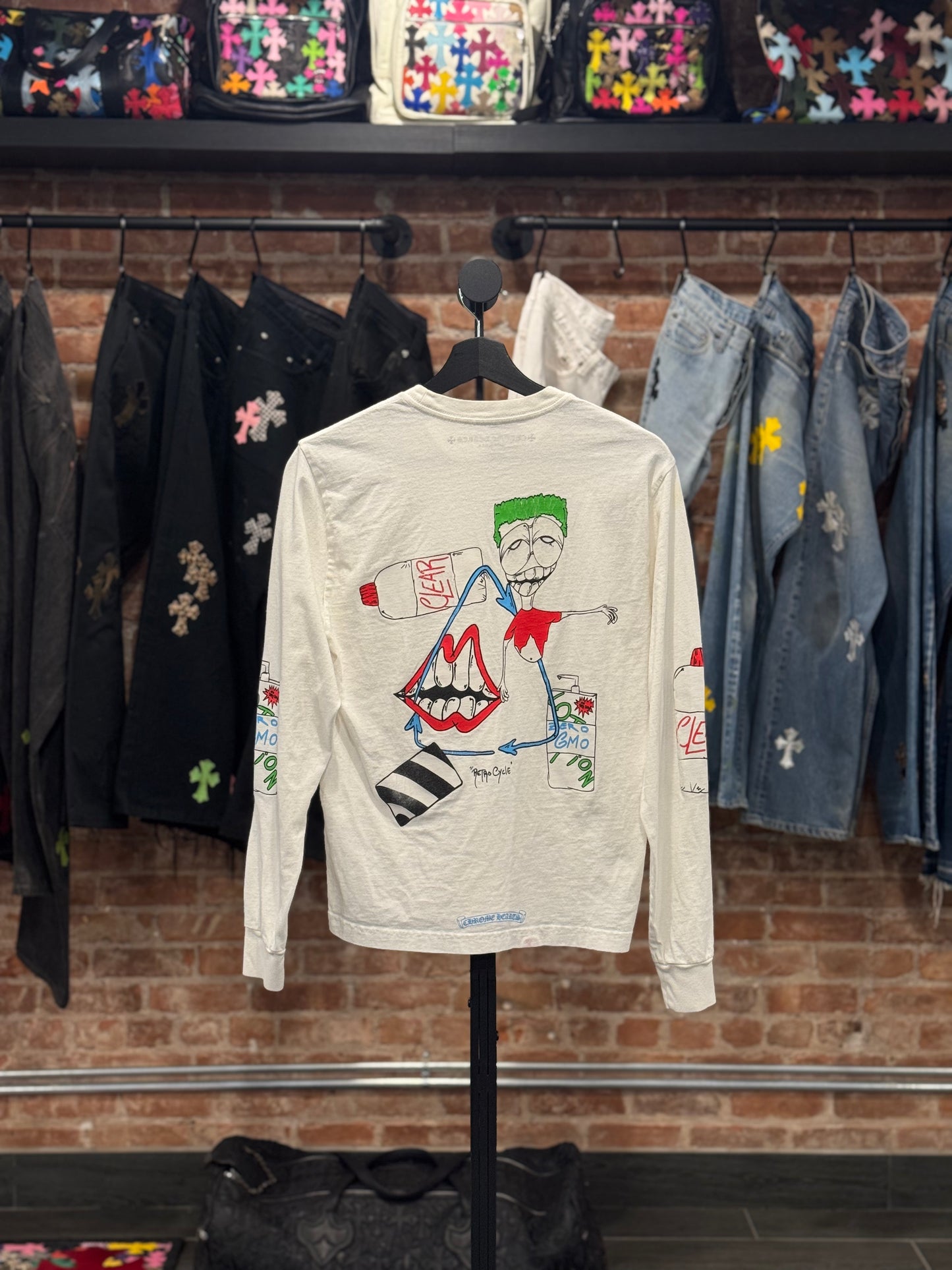 Chrome Hearts Matty Boy White Retrocycle Longsleeve T-shirt