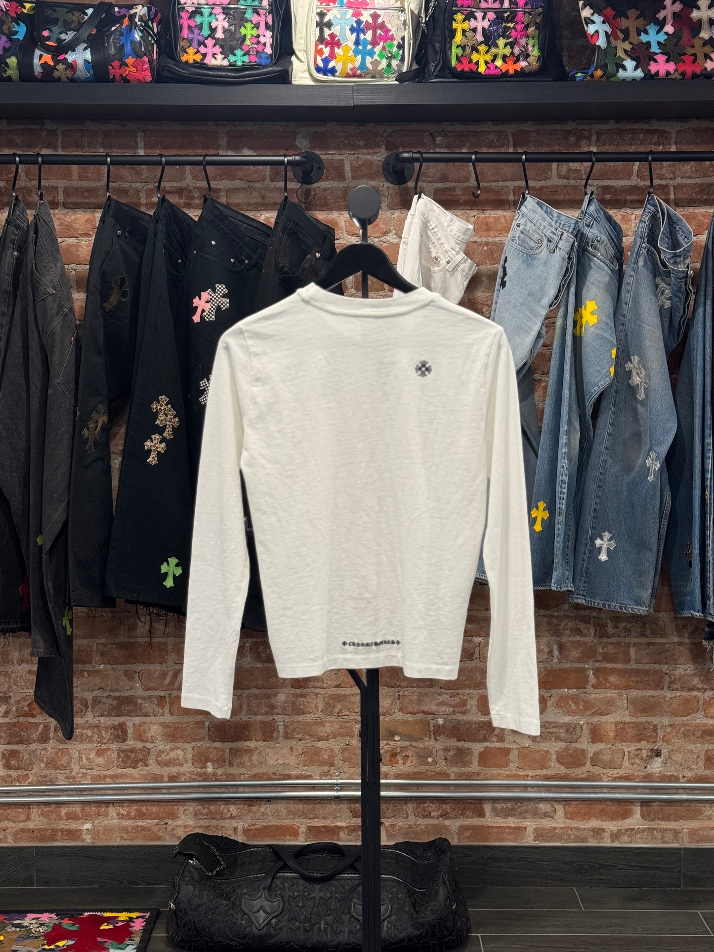 Chrome Hearts Women’s White Vine Dagger Embroidered Longsleeve T-shirt
