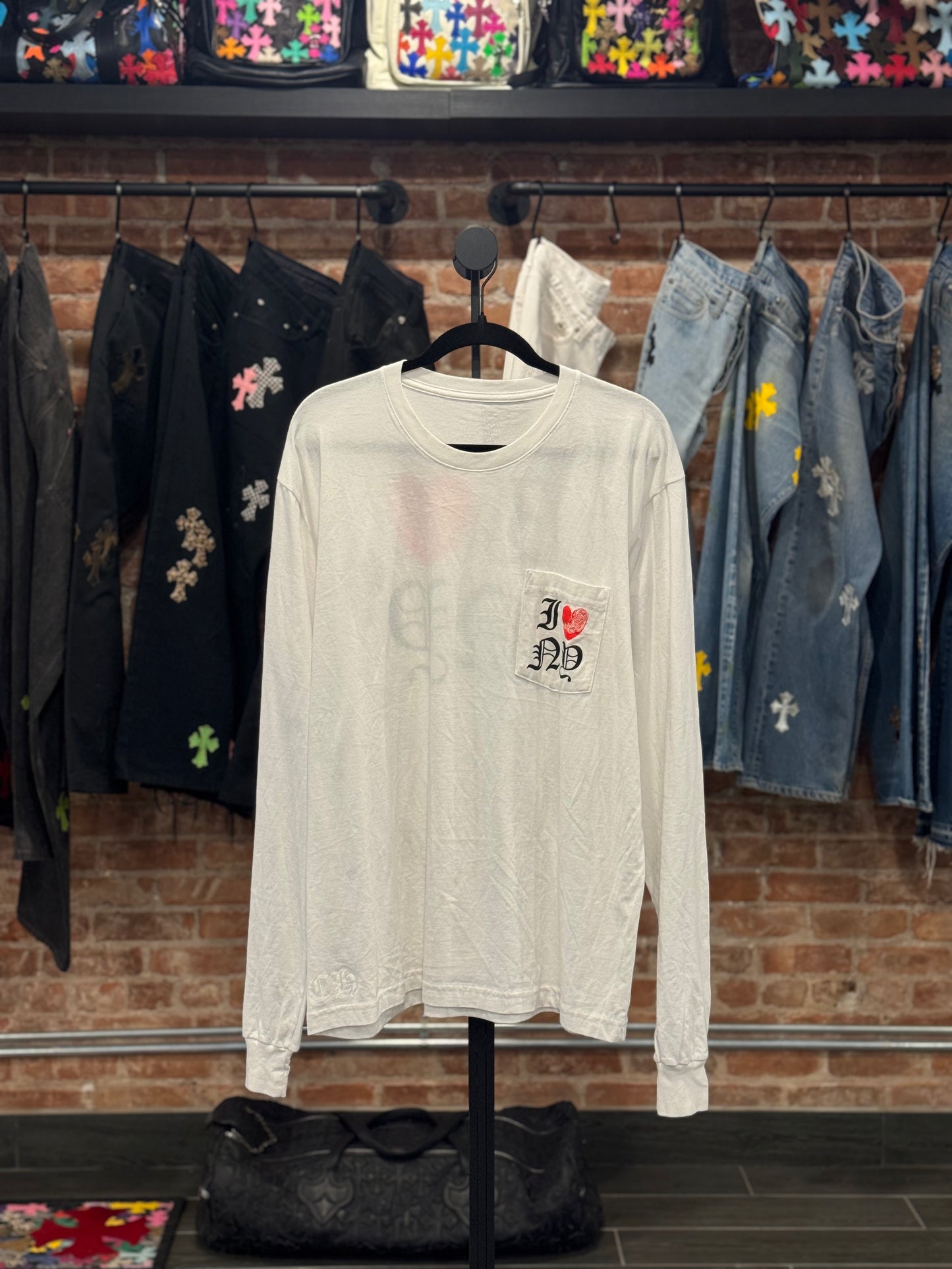 Chrome Hearts White I Heart NY Longsleeve T-shirt